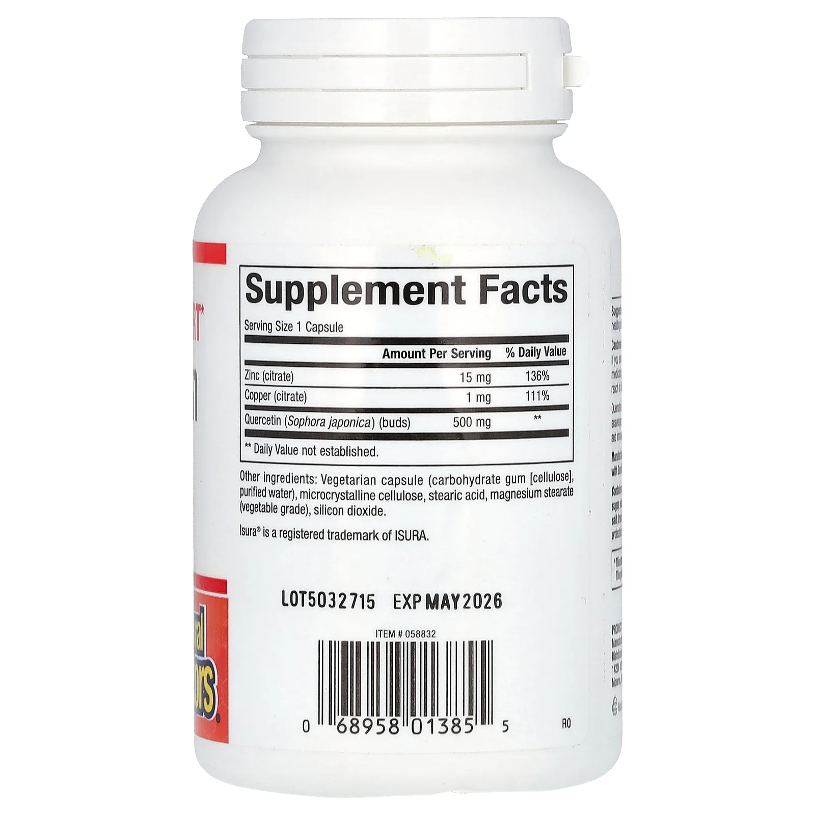 Natural Factors, кверцитин, укрепление иммунитета, 500 мг, 60 вегетарианских капсул