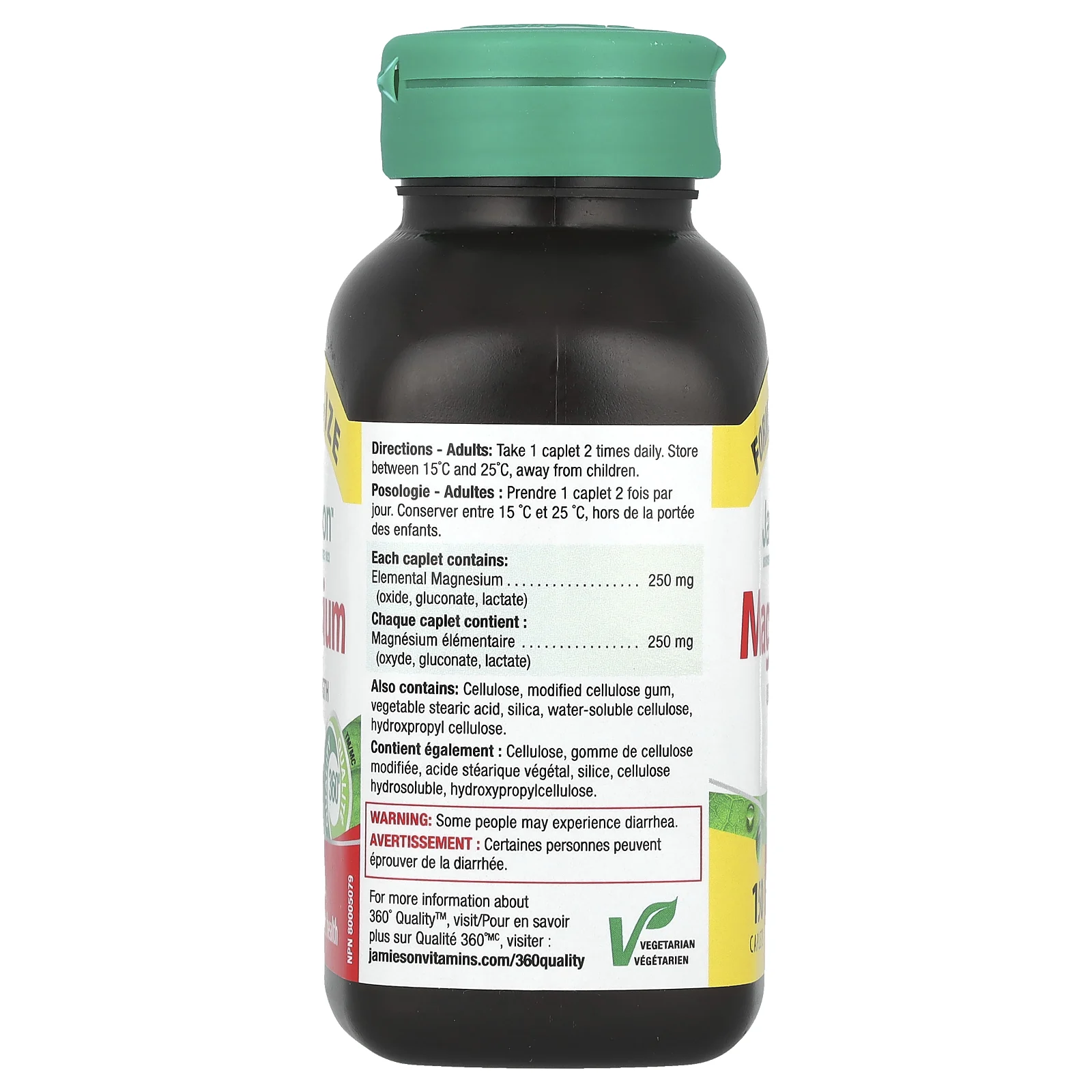 Jamieson Vitamins, Магний, сверхсильный препарат, 250 мг, 150 капсул