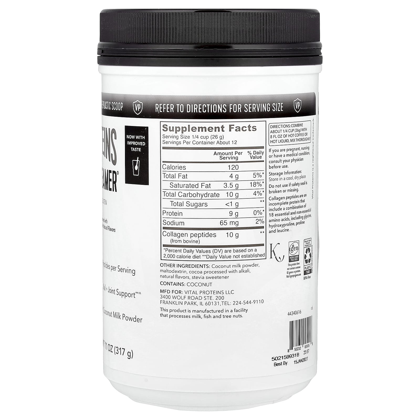 Vital Proteins, Collagen Creamer®, мокко, 317 г (11 унций)