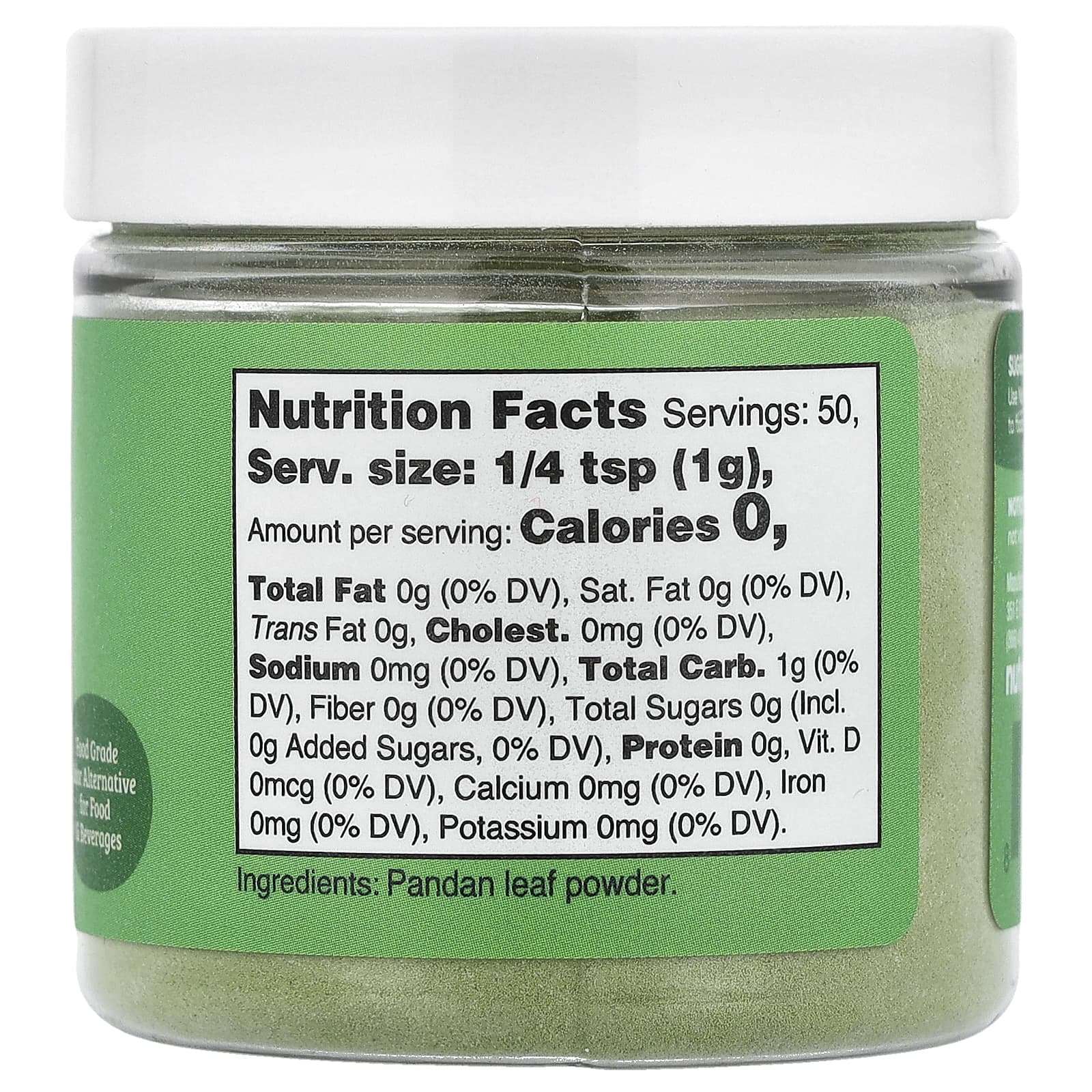 Nutricost, Nutricolor™, листья зеленого пандана, 50 г (1,8 унции)