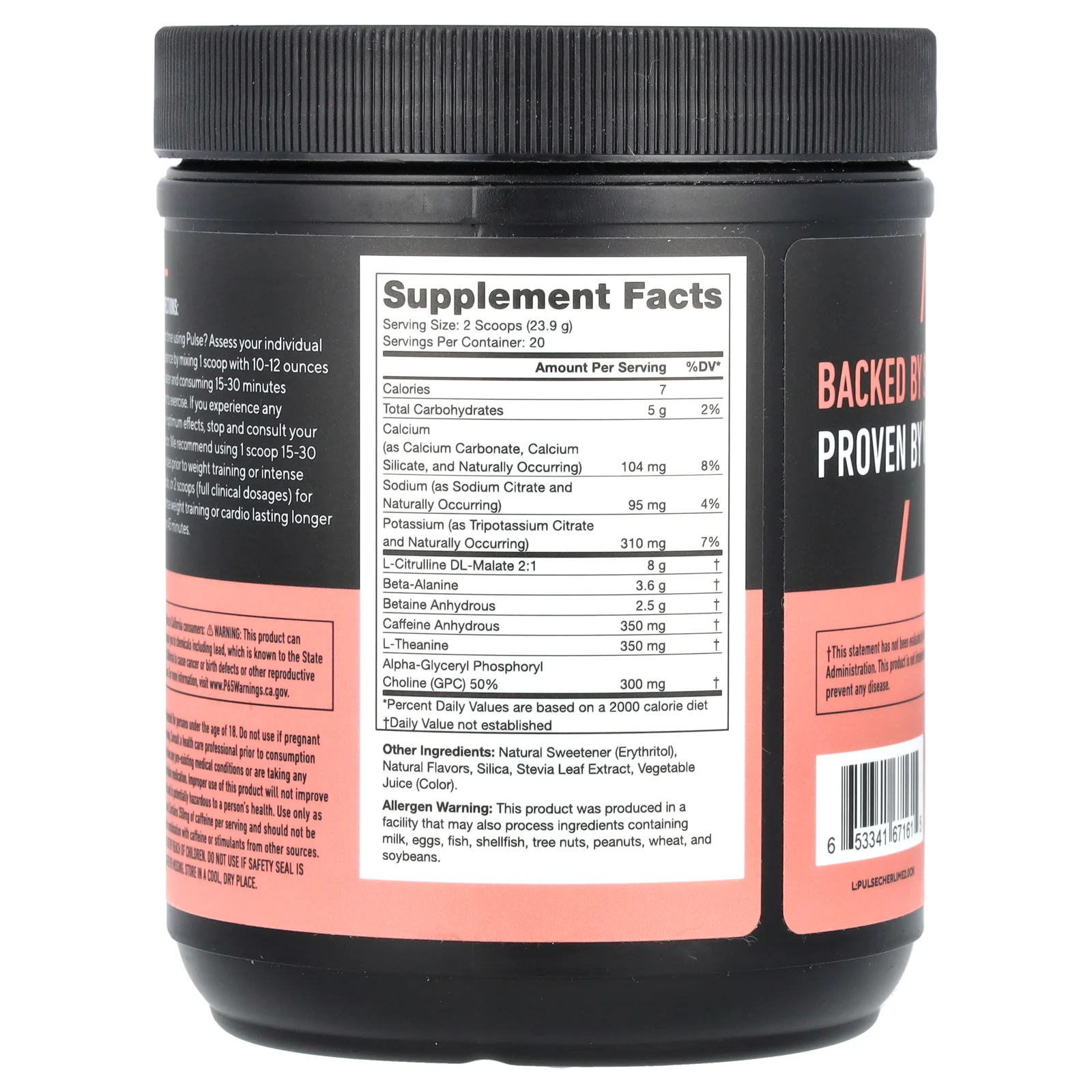 Legion Athletics, Pulse, предтренировочный напиток, вишневый лаймад, 478 г (1,05 фунта)