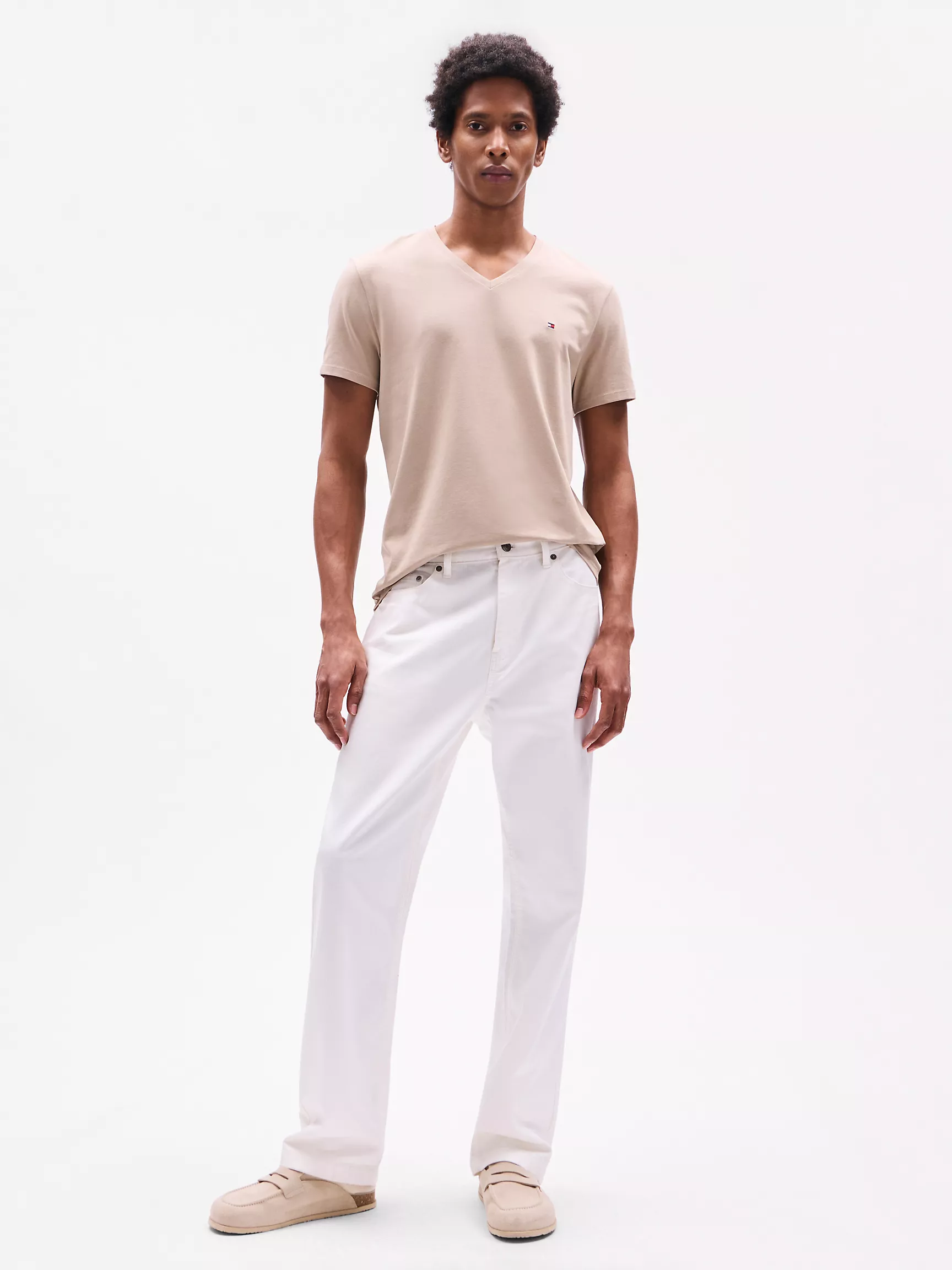 Мужская футболка Tommy Hilfiger, Приталенная футболка с V-образным вырезом