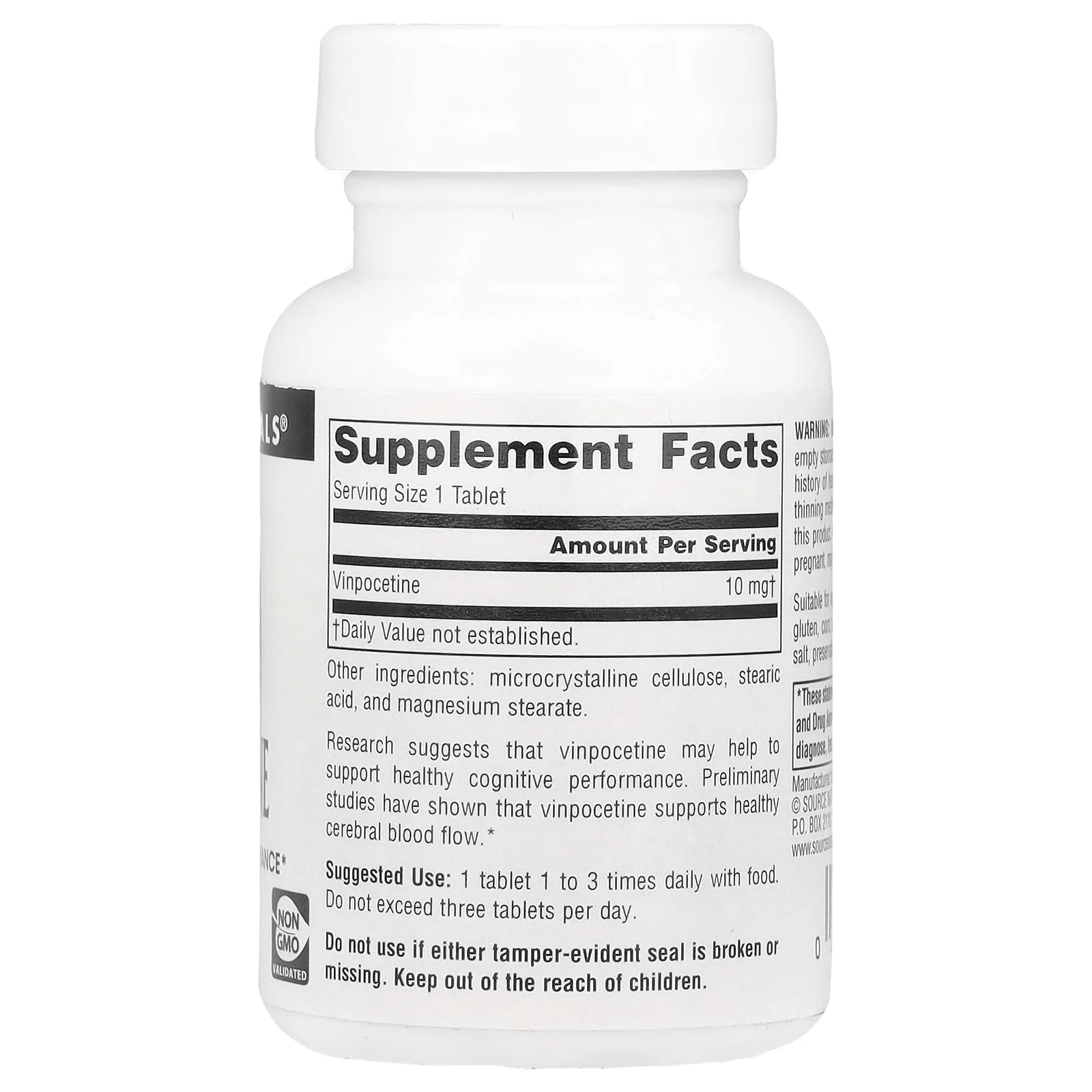 Source Naturals, Винпоцетин, 10 мг, 60 таблеток