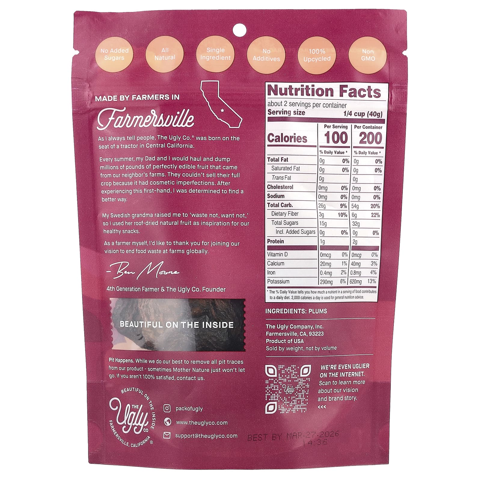 Hello! I'm Ugly, Сухофрукты, сливы, 85 г (3 унции)