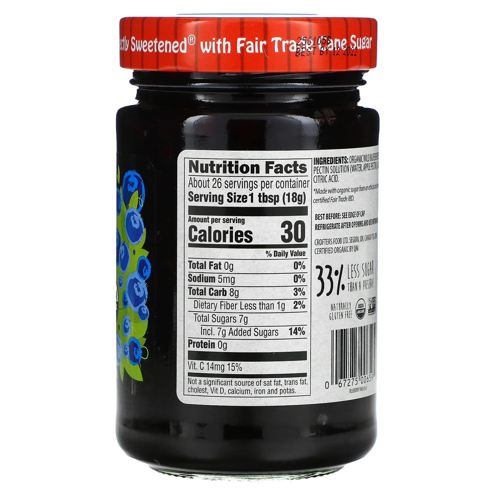 Crofter's Organic, Органический спред премиального качества, дикая голубика, 468 г (16,5 унции)