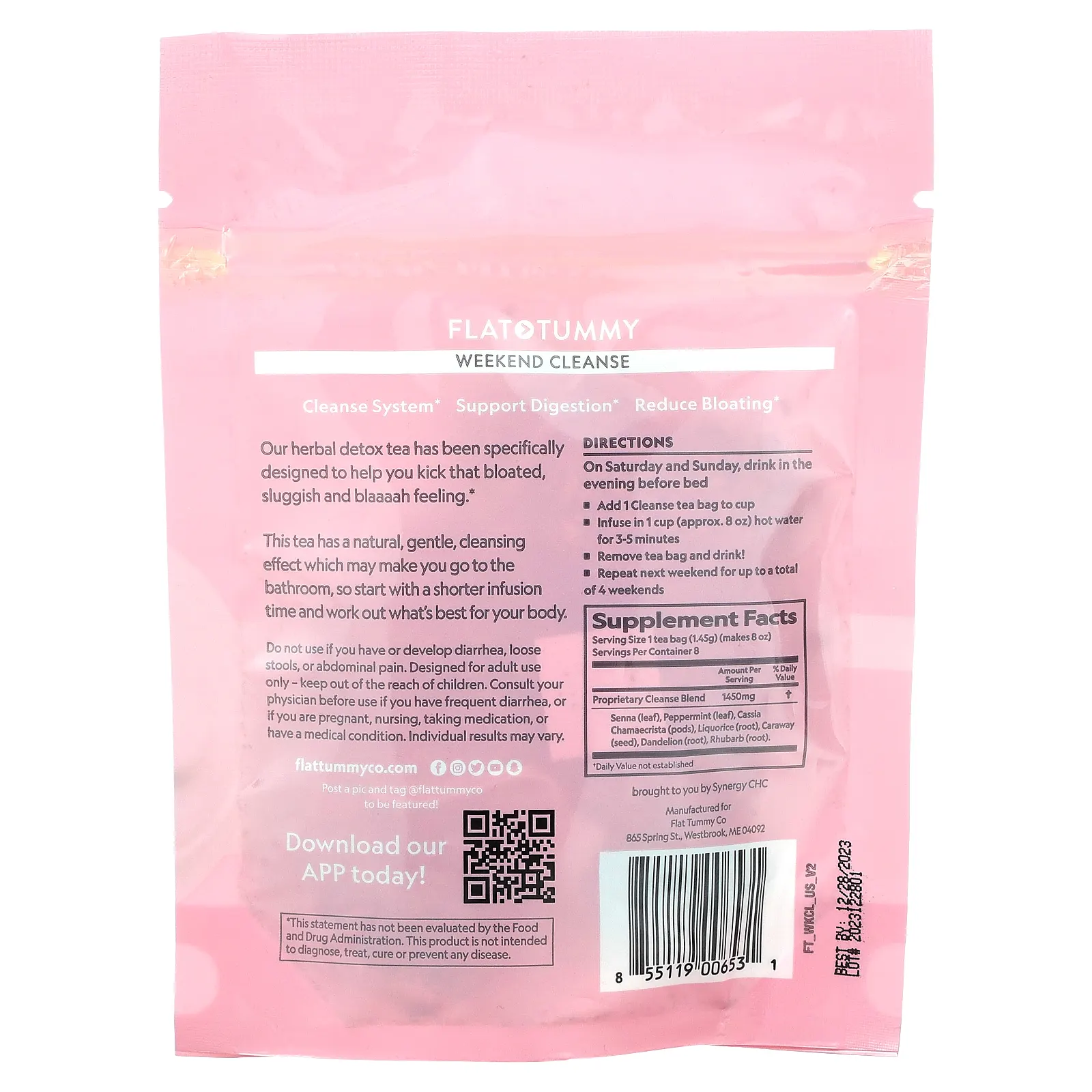 Flat Tummy, Weekend Cleanse, 8 чайных пакетиков, 11,6 г (0,41 унции)