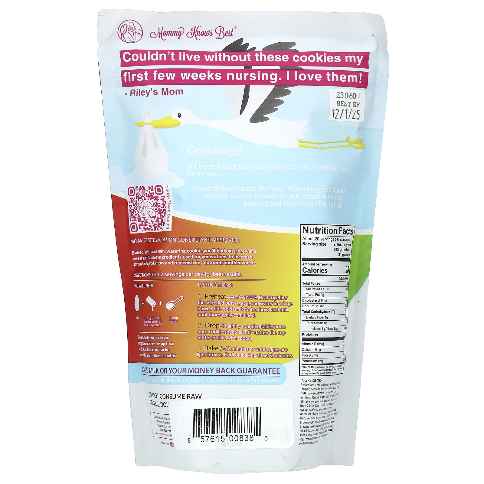 Mommy Knows Best, смесь для печенья, способствует выработке грудного молока, овсяные и шоколадные конфеты, 454 г (16 унций)