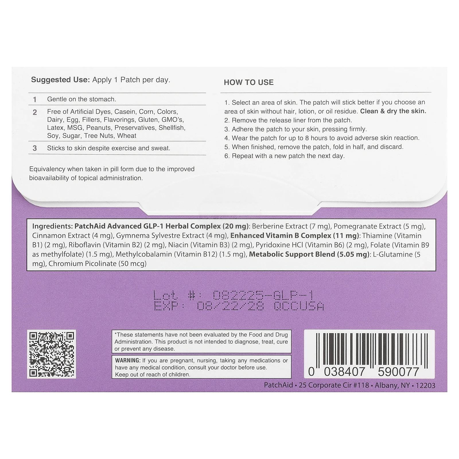 PatchAid, GLP-1, патч, 30 патчей