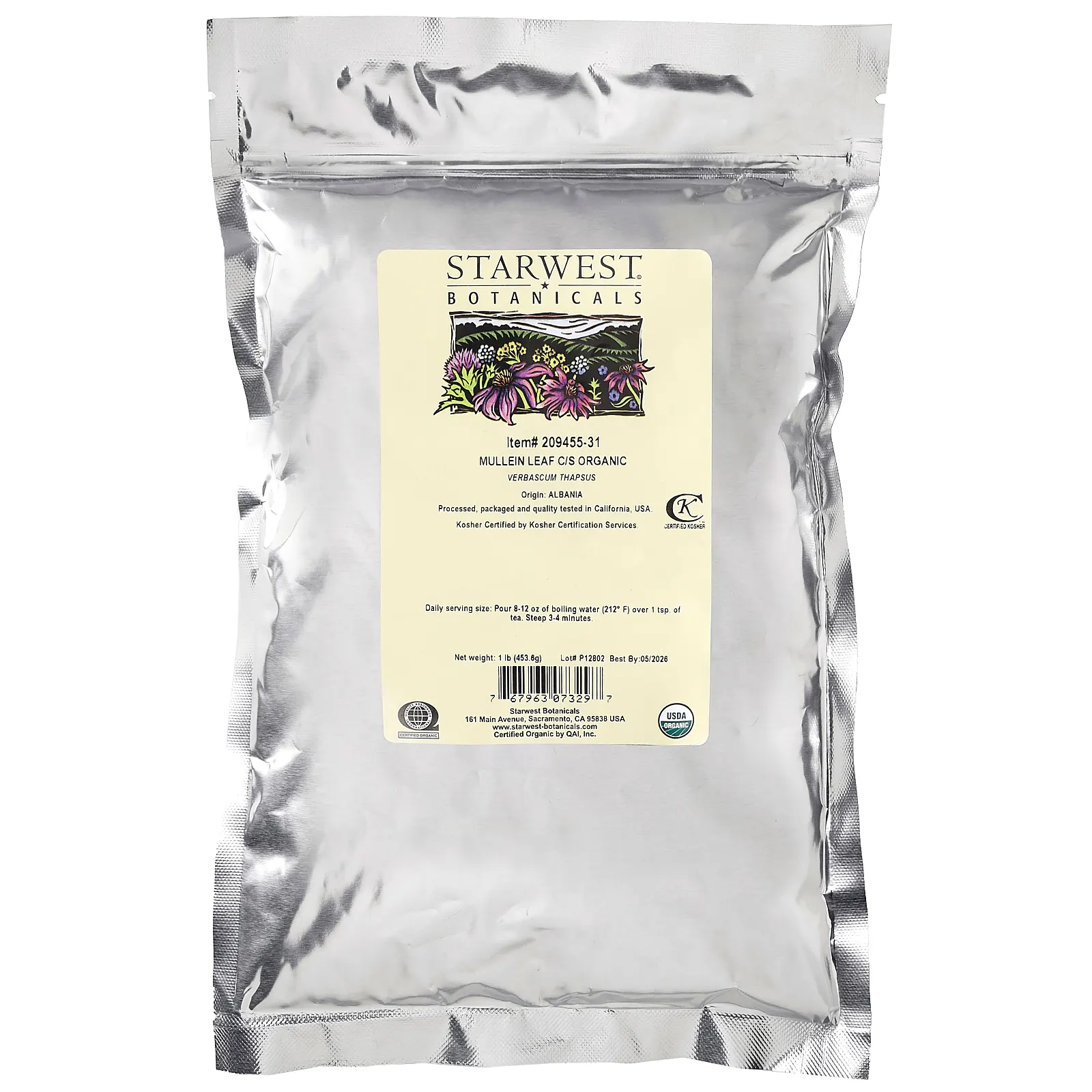 Starwest Botanicals, Органический коровяк (C / S), 453,6 г (1 фунт)