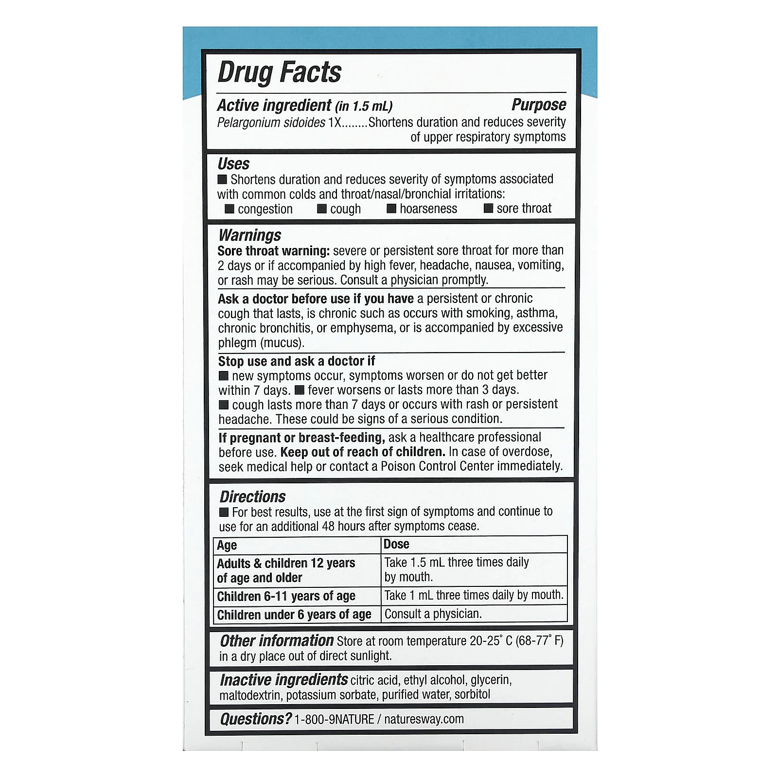 Nature's Way, Umcka, капли от простуды, 30 мл (1 жидк. унция)