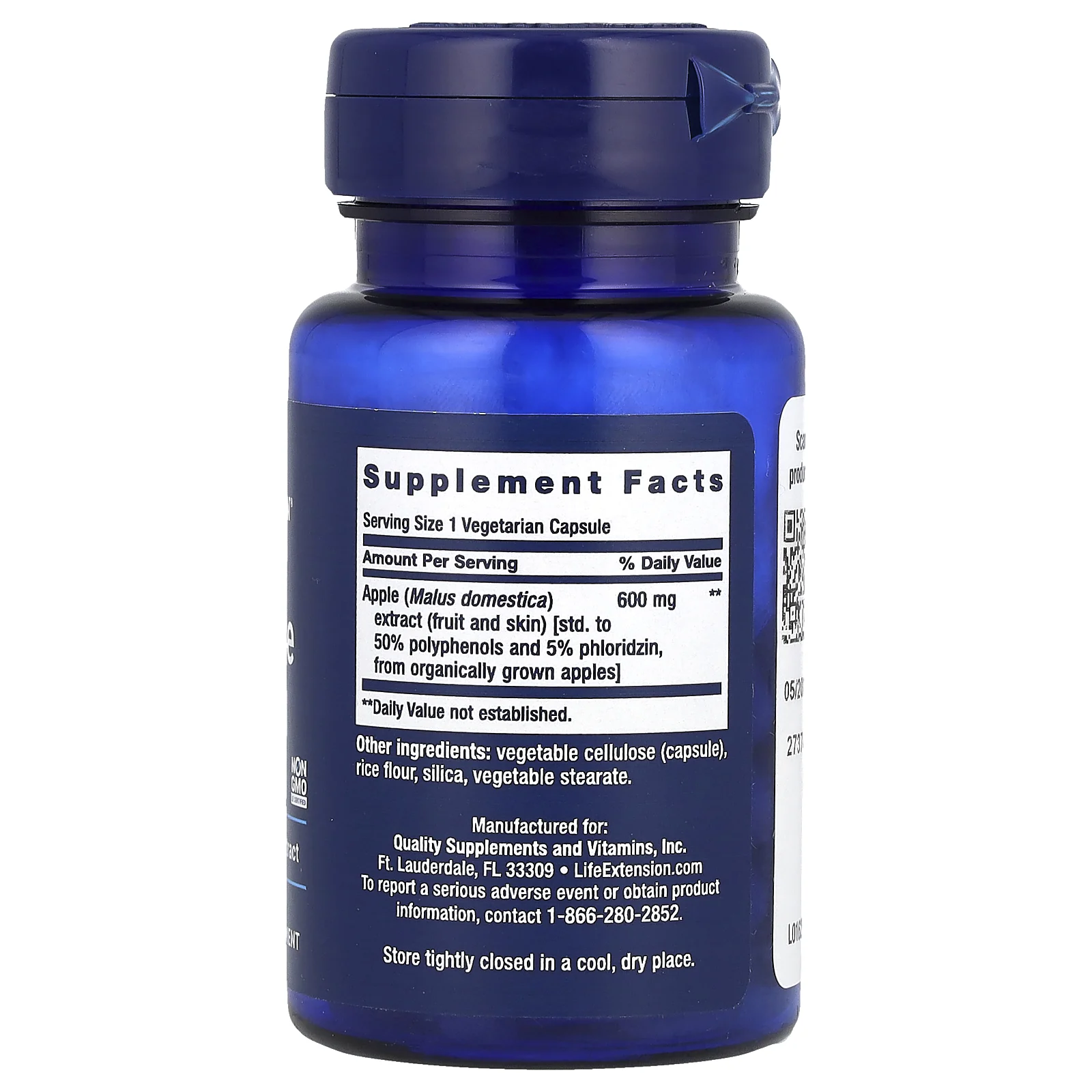 Life Extension, AppleWise, 600 мг, 30 растительных капсул