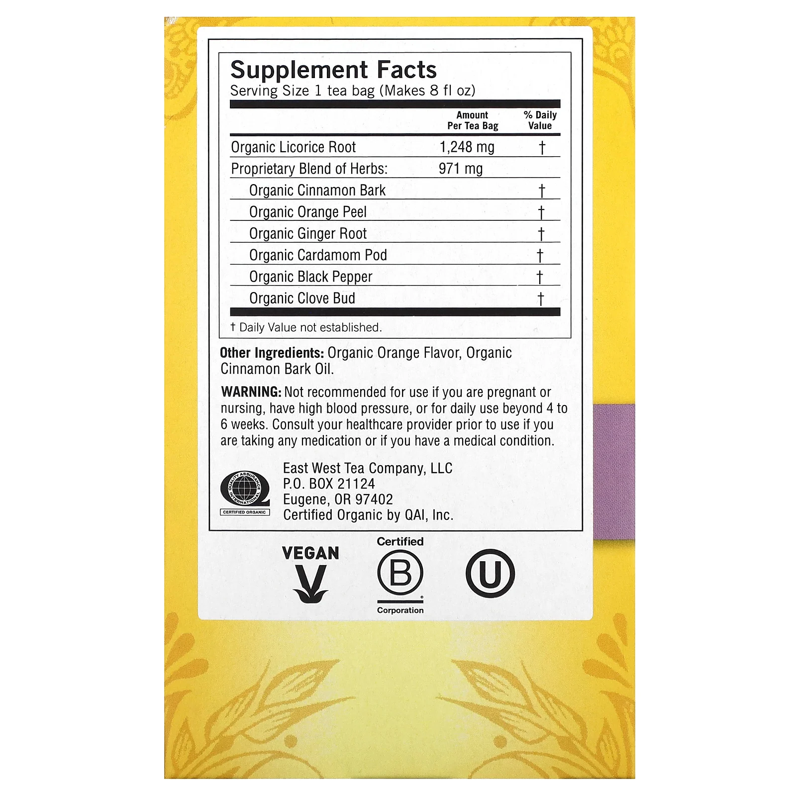 Yogi Tea, Egyptian Licorice (Египетская лакрица), без кофеина, 16 чайных пакетиков, 36 г (1,27 унции)