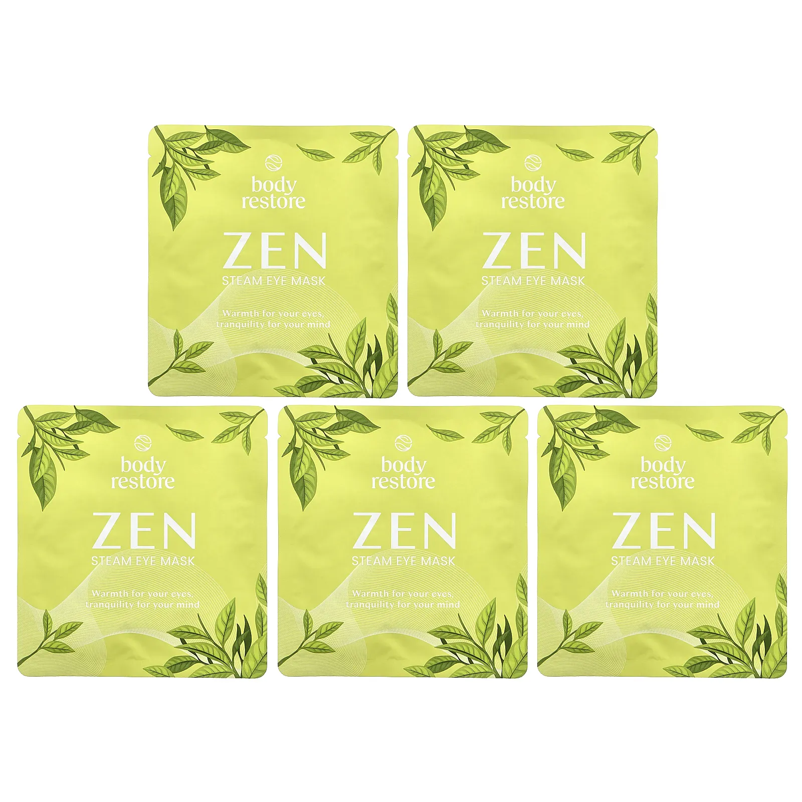 Body Restore, паровая маска для глаз, зеленый чай, 5 упаковок