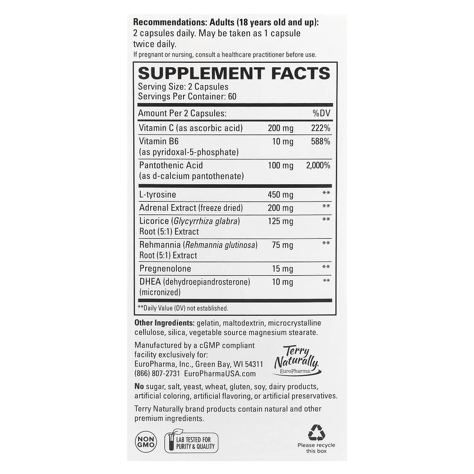 Terry Naturally, Adrenaplex®, 120 капсул