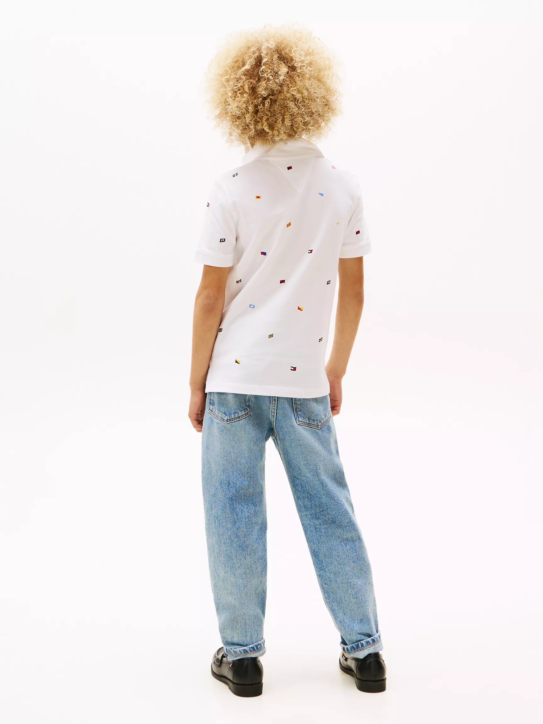 Рубашка-поло для мальчиков Tommy Hilfiger, Детское поло с вышивкой флагов по всей поверхности