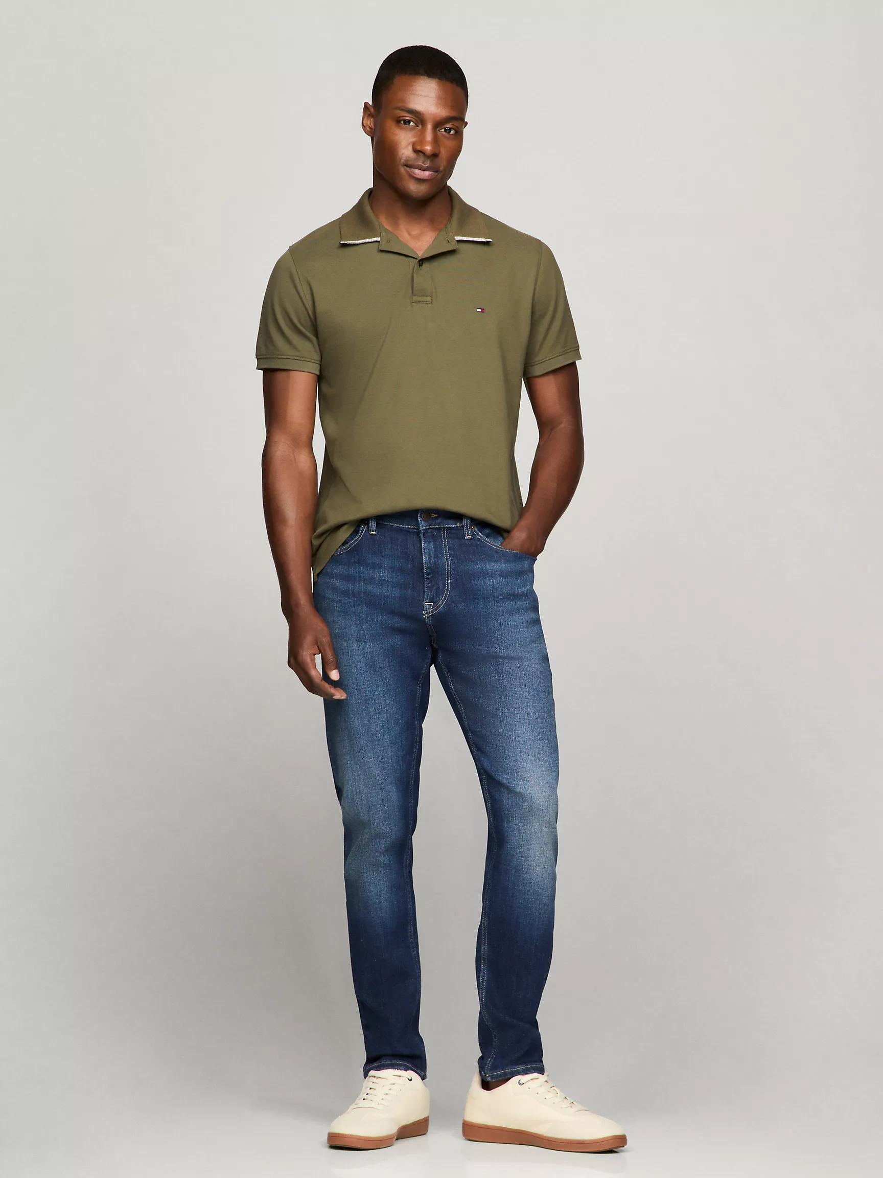 Мужское поло Tommy Hilfiger, Поло стандартного кроя с контрастной отделкой под воротником