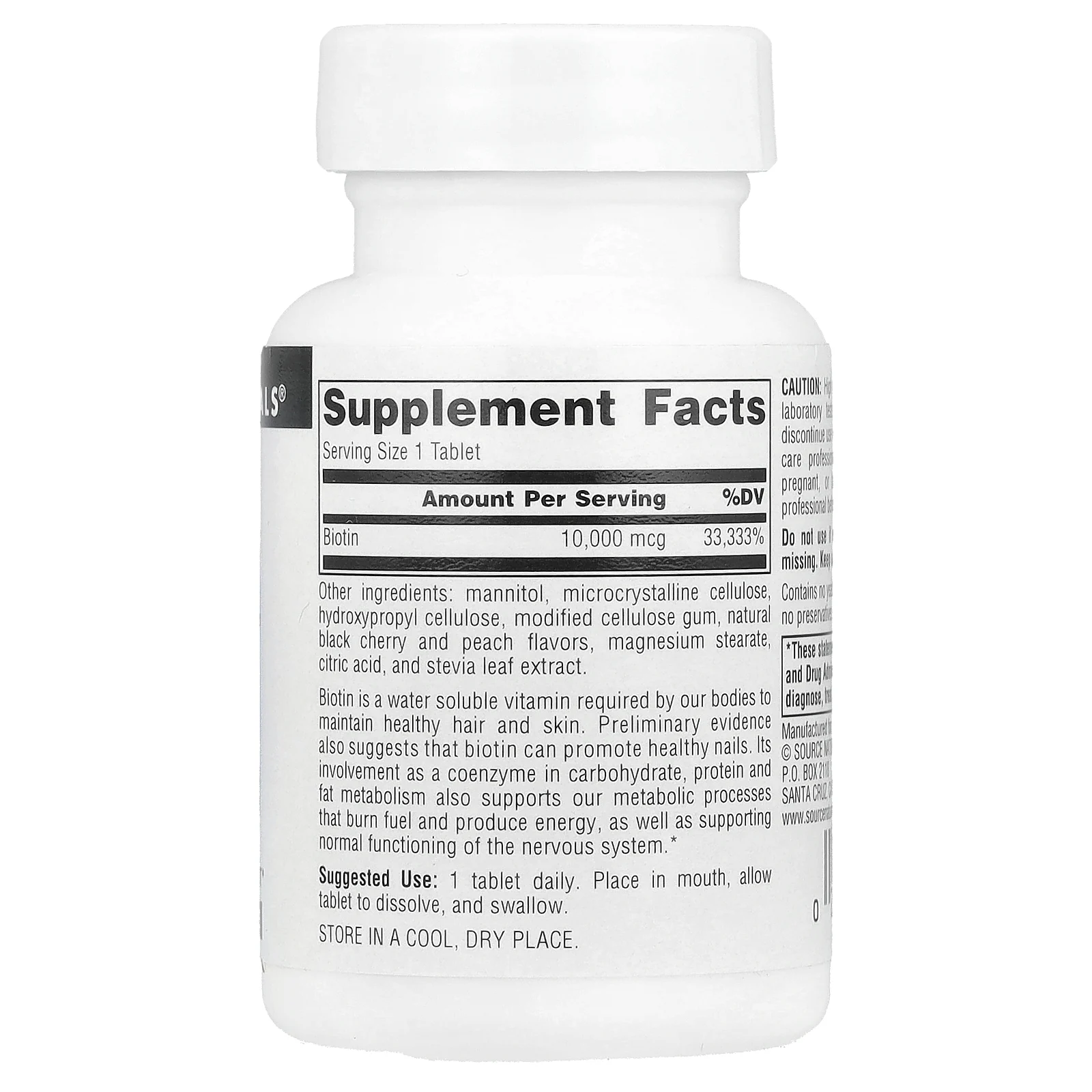 Source Naturals, Biotin Fast Melt ™, 10 000 мкг, 120 таблеток