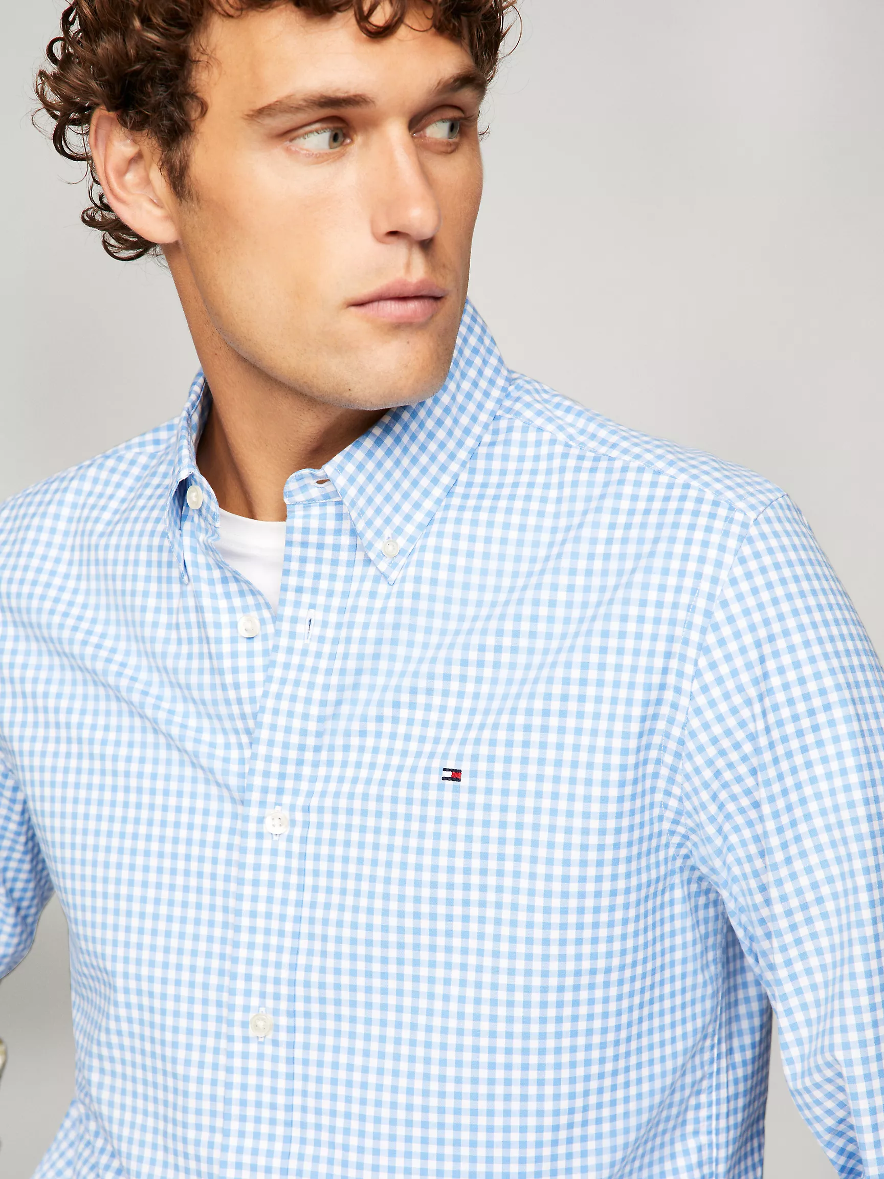 Мужская рубашка Tommy Hilfiger, Рубашка стандартного кроя THFlex из поплина в клетку гингем
