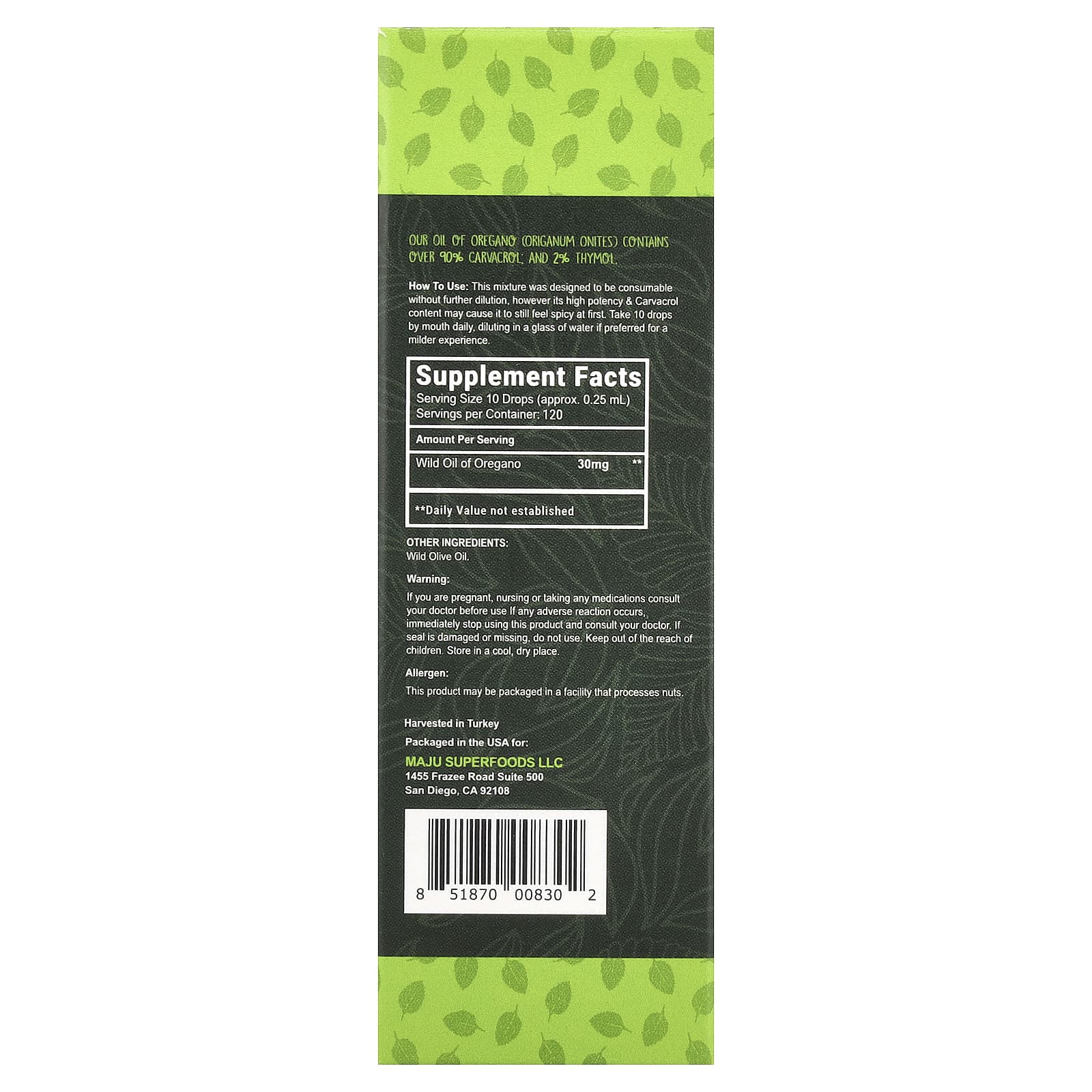 Maju Superfoods, CV 90+, масло орегано, 30 мл (1 жидк. унция)