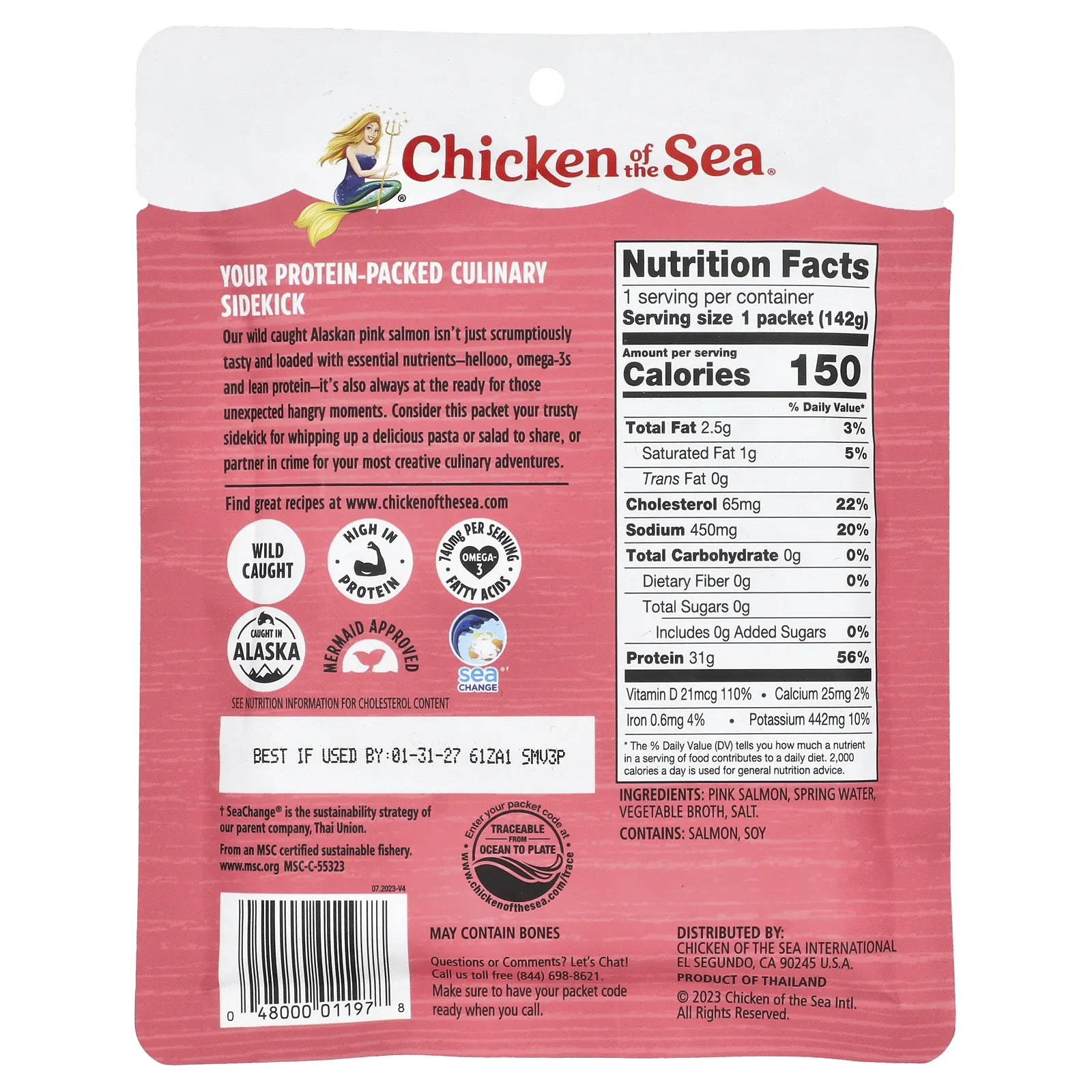 Chicken of the Sea, дикий аляскинский горбуша, 142 г (5 унций)