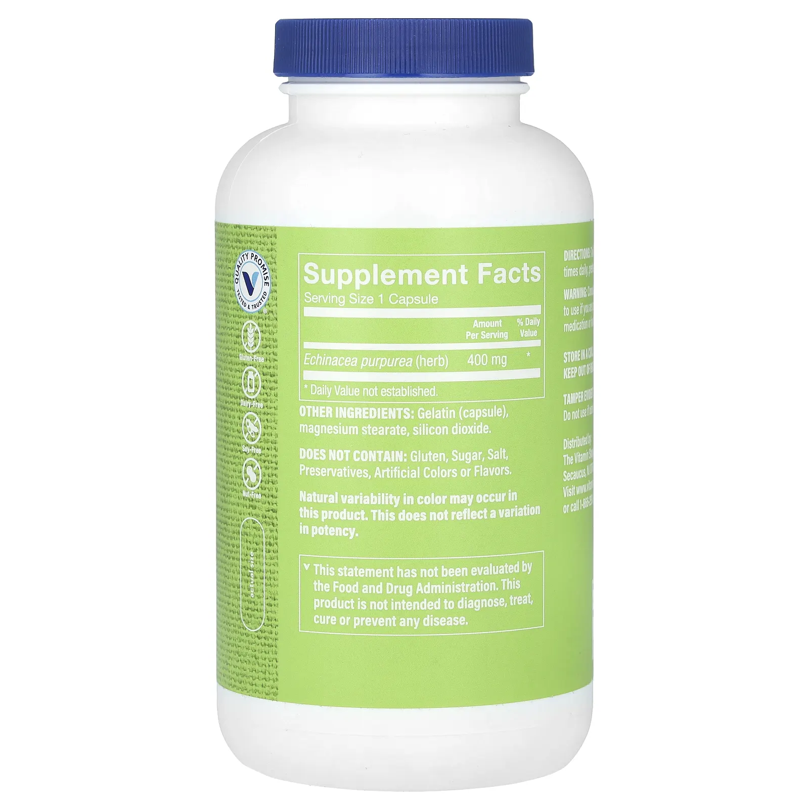 The Vitamin Shoppe, эхинацея пурпурная, 400 мг, 300 капсул