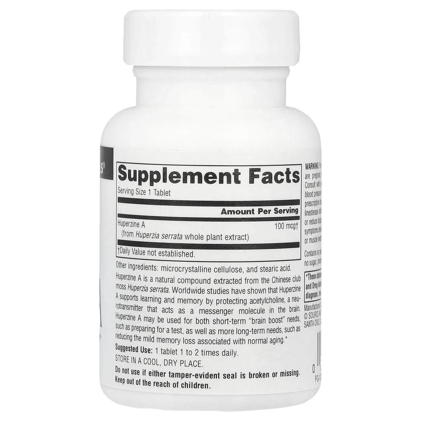 Source Naturals, Гуперзин A, 100 мкг, 60 таблеток