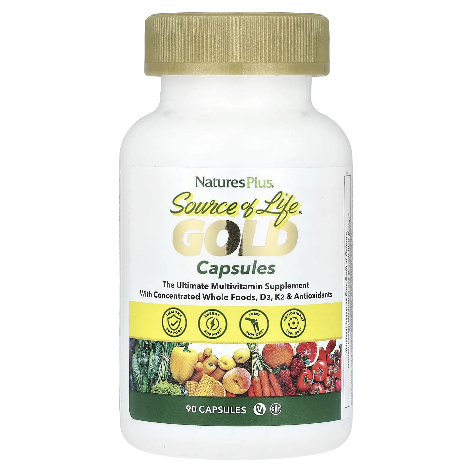 NaturesPlus, Source of Life, Gold Capsules, 90 вегетарианских капсул