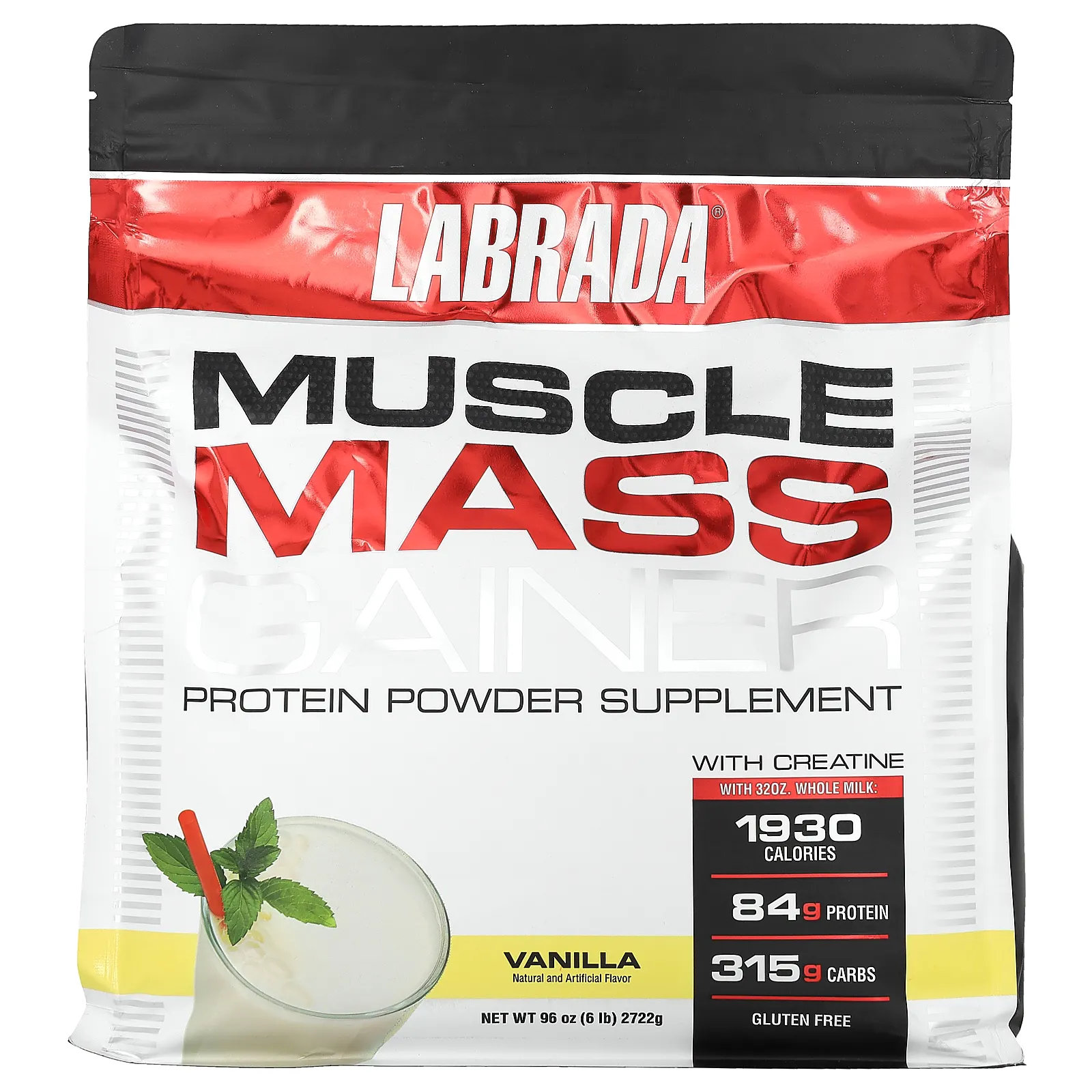 Labrada Nutrition, Средство набора мышечной массы с креатином, ваниль, 2722 г