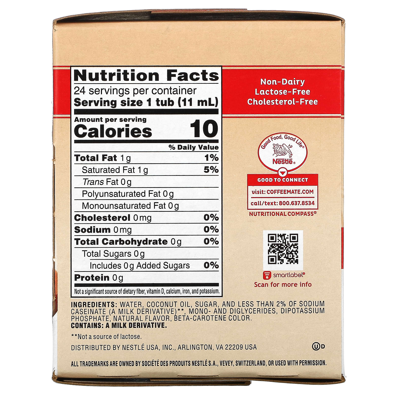 Coffee Mate, жидкие сливки для кофе, оригинальный вкус, 24 шт.