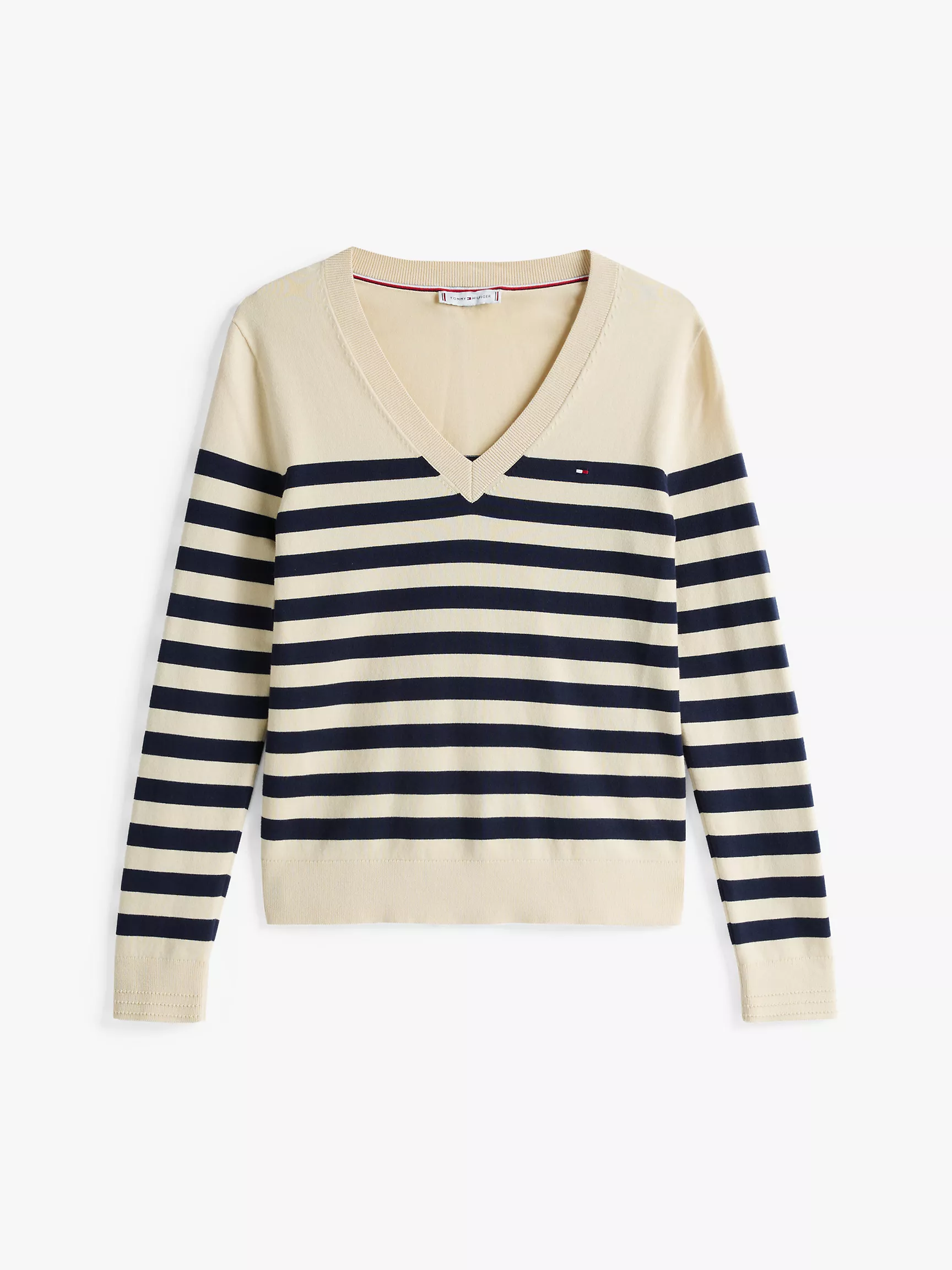 Женский свитер Tommy Hilfiger, Хлопковый джерсовый свитер с V-образным вырезом