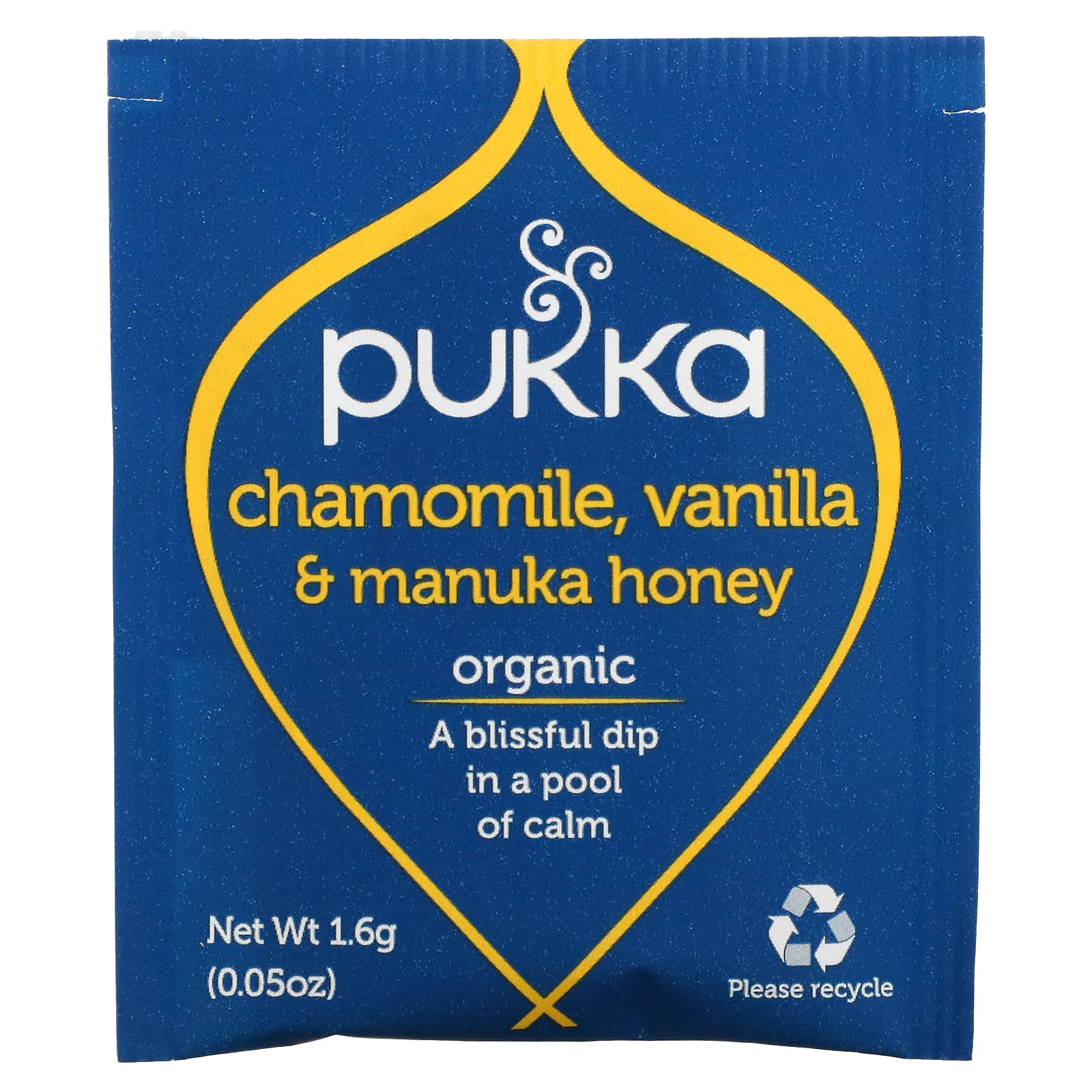 Pukka Herbs, Органический травяной чай, ромашка, ваниль и мед манука, без кофеина, 20 пакетиков, 32 г (1,12 унции)