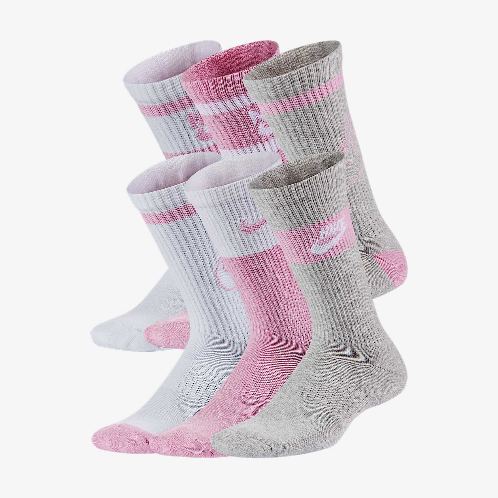 Nike Everyday Kids' Cushioned Crew Socks (6 Pairs)