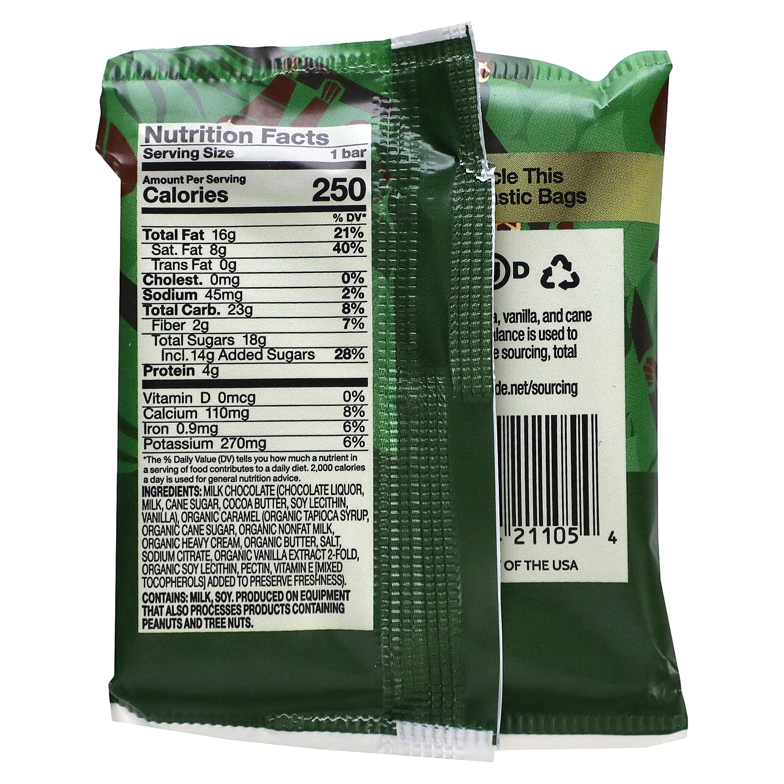 Endangered Species Chocolate, Насыщенная карамель, 48% какао и молочный шоколад, 45,3 г (1,6 унции)