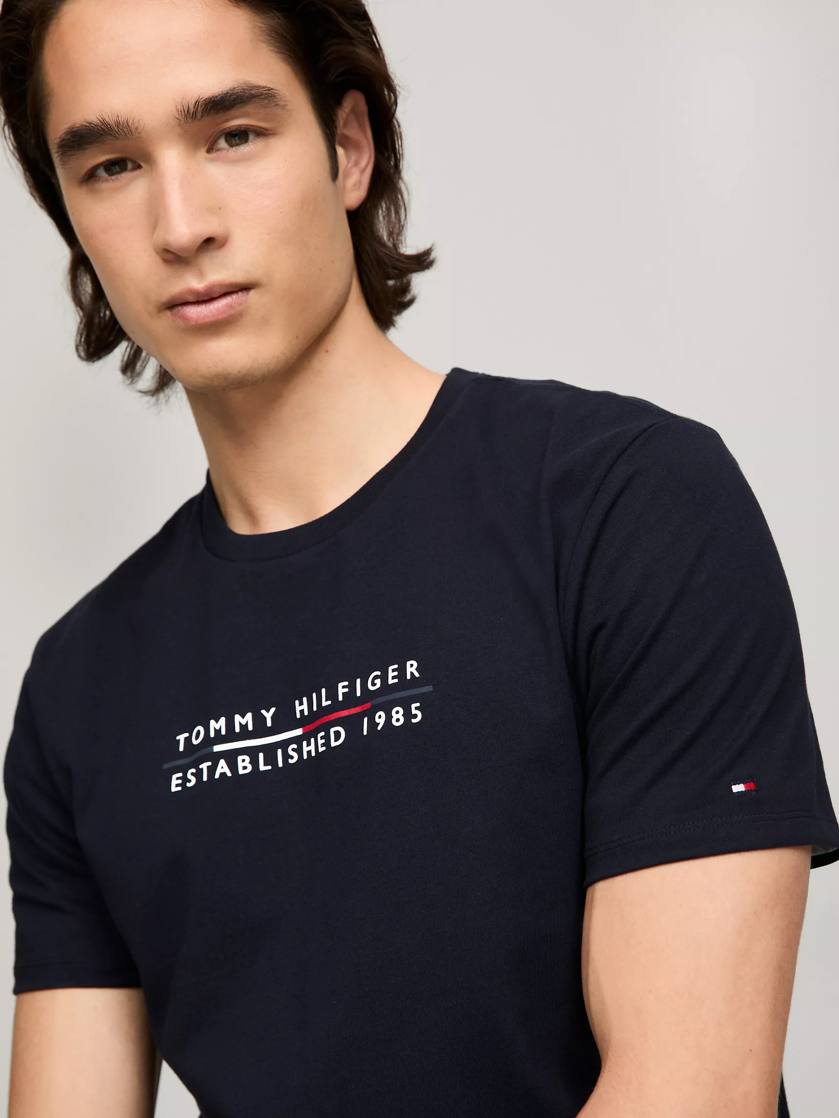 Мужская футболка Tommy Hilfiger, Футболка с вышитым логотипом Hilfiger