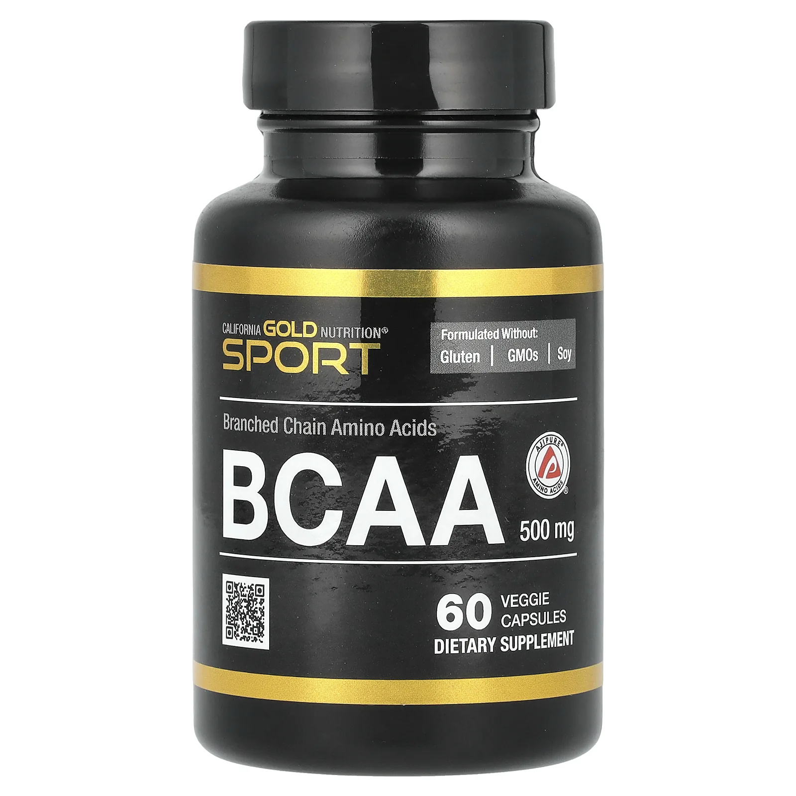 California Gold Nutrition, BCAA, аминокислоты с разветвленными цепями AjiPure®, 500 мг, 60 растительных капсул