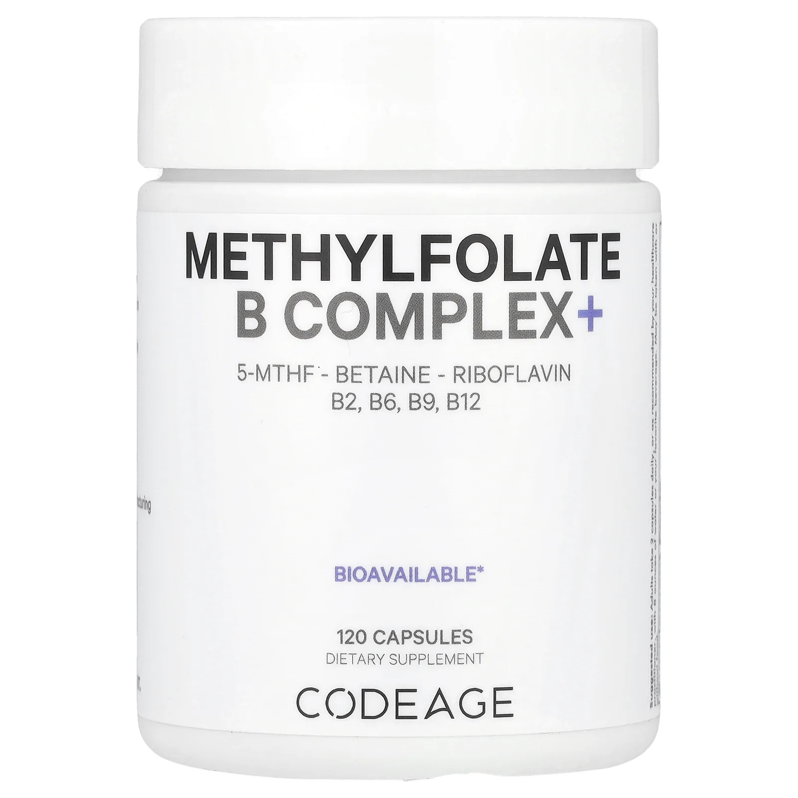 Codeage, комплекс с метилфолатом группы B, 120 капсул