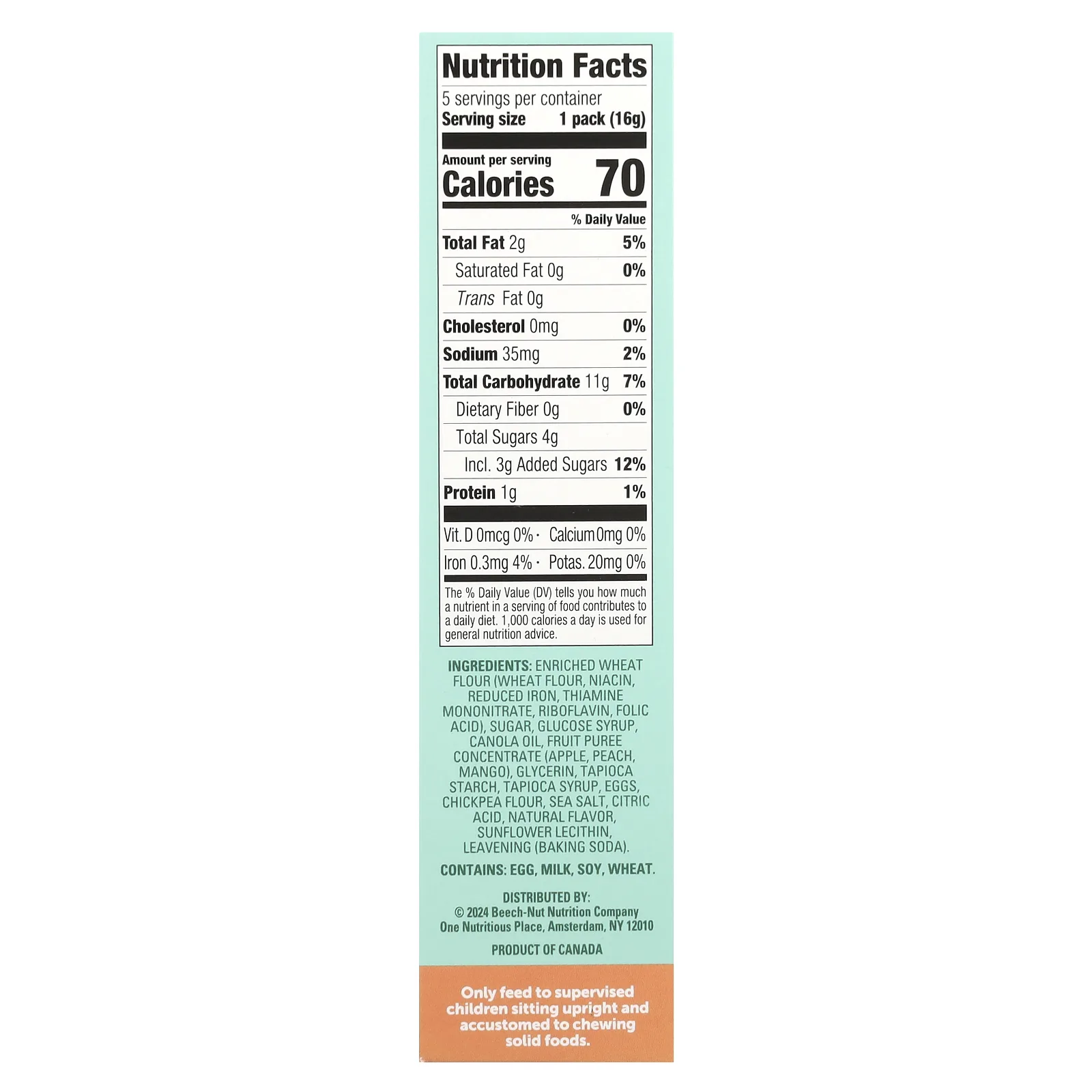 Beech-Nut, Jammin 'Waffles, от 12 месяцев, персик и манго, 5 пакетиков по 16 г (0,56 унции)