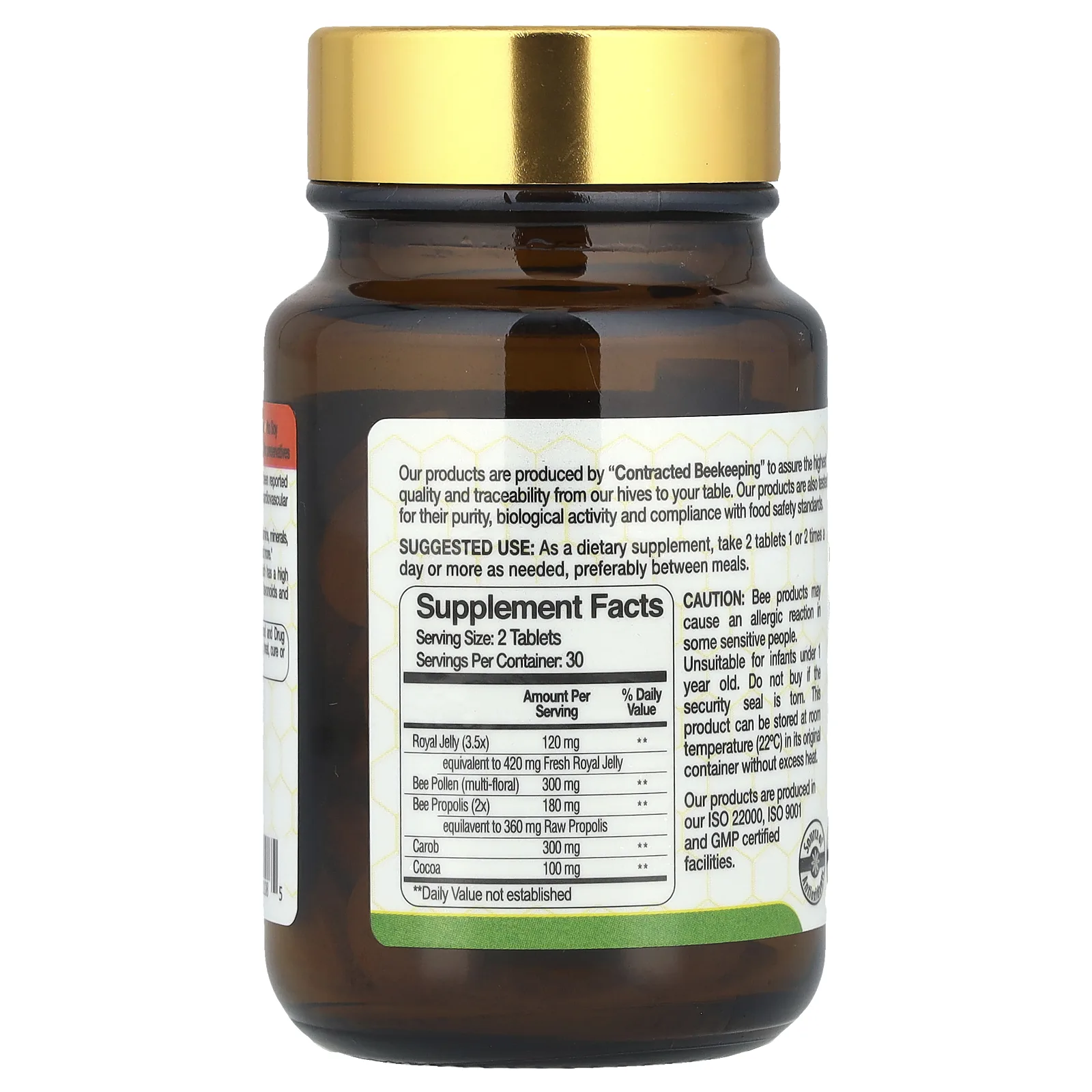 Bee&You, Маточное молочко, пчелиная пыльца, прополис, жевательные таблетки, 60 таблеток