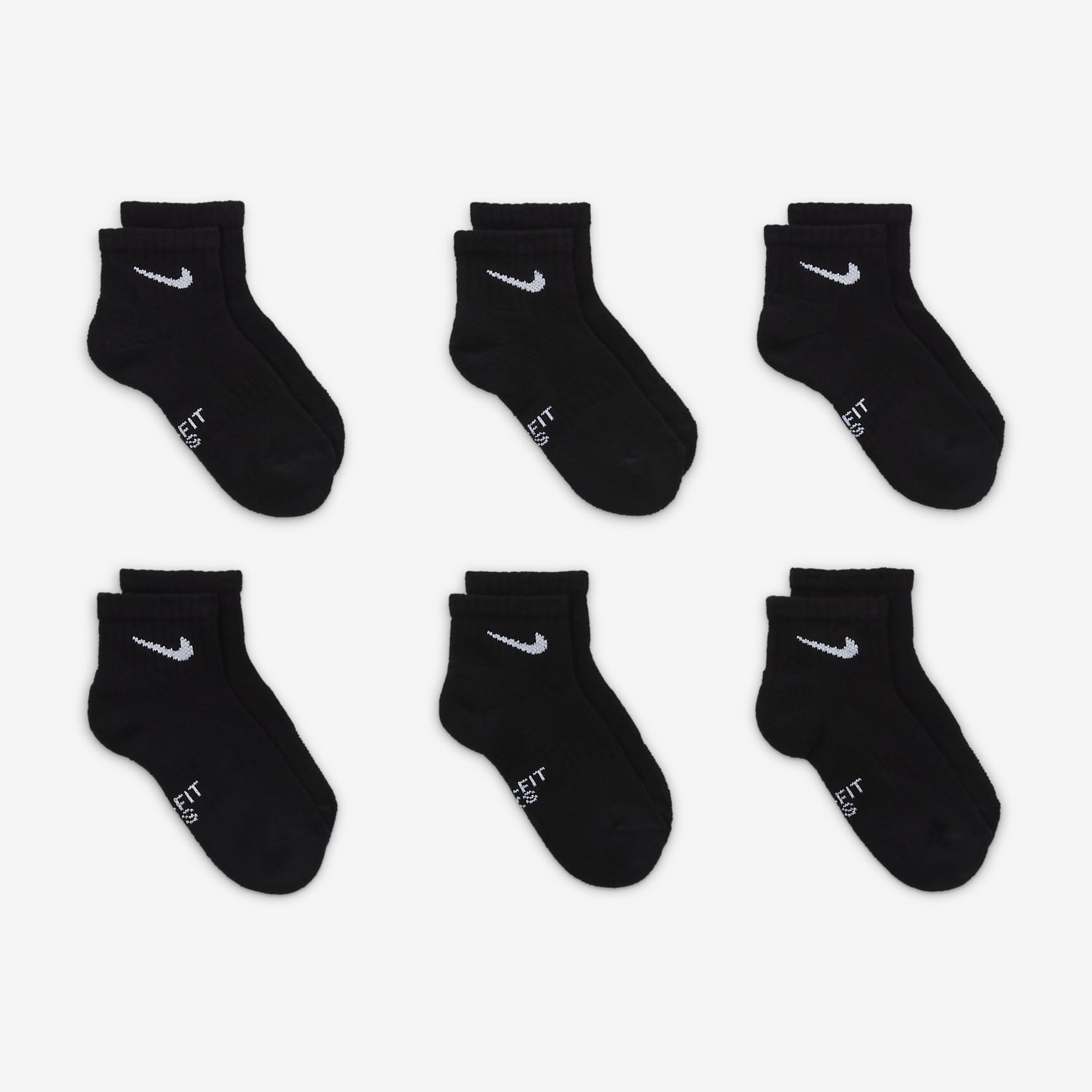 Nike Dri-FIT Performance Basics Little Kids' Ankle Socks (6 Pairs)