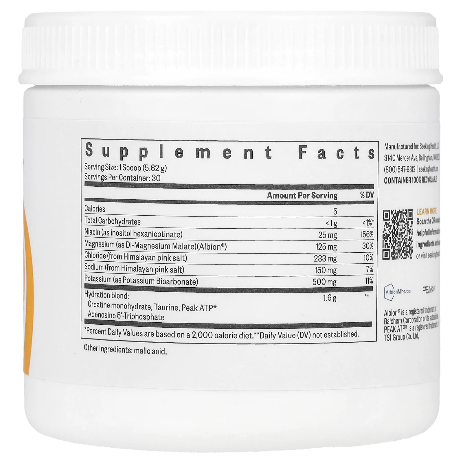 Seeking Health, Optimal Electrolyte, зельцеровская добавка, 210 г (7,41 унции)