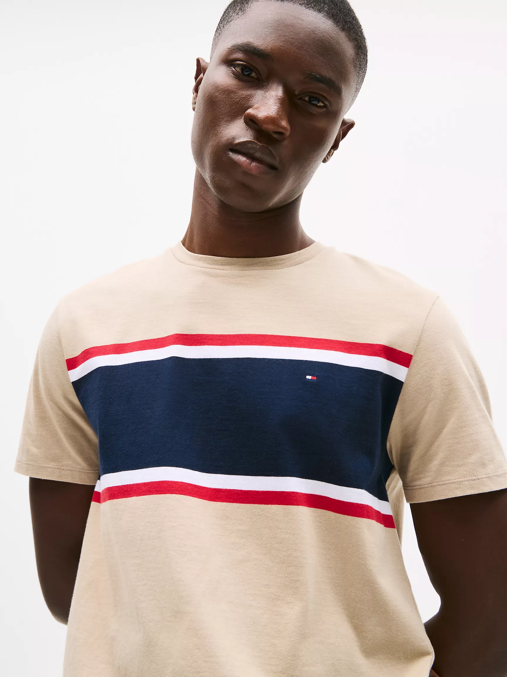 Мужская футболка Tommy Hilfiger, Футболка с полосатым блоковым узором