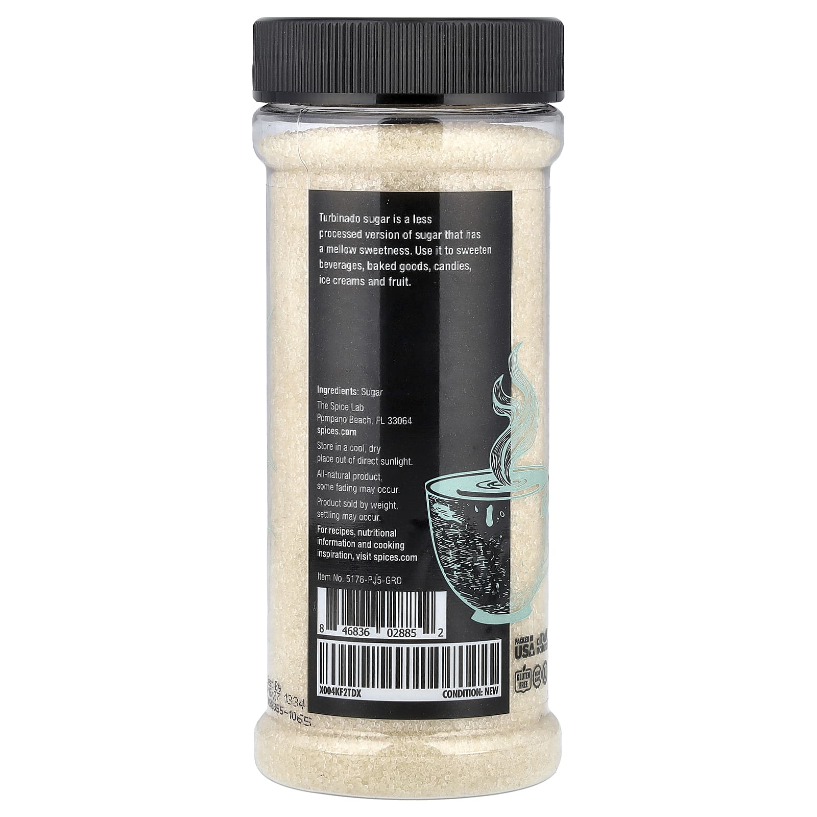 The Spice Lab, Сахар турбинадо, 348 г (12,3 унции)