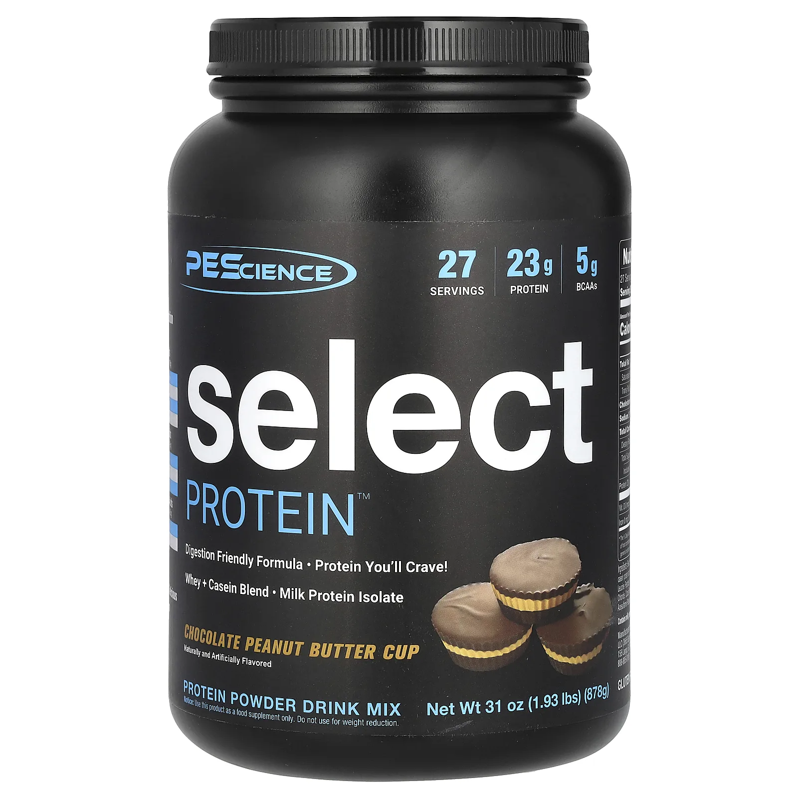 PEScience, Select Protein, протеиновая порошковая смесь для приготовления напитка, чашка с шоколадным и арахисовым маслом, 878 г (1,93 фунта)