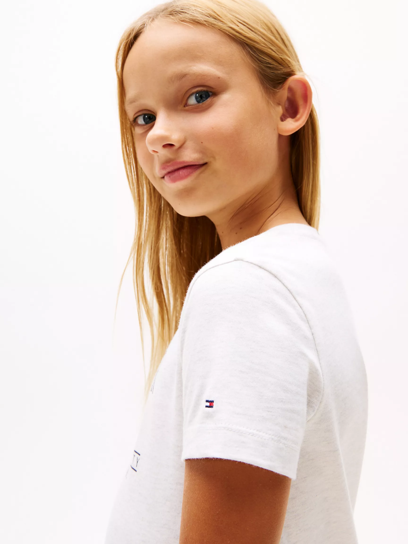 Платье для девочек Tommy Hilfiger, Детское платье-футболка с логотипом флага из пайеток