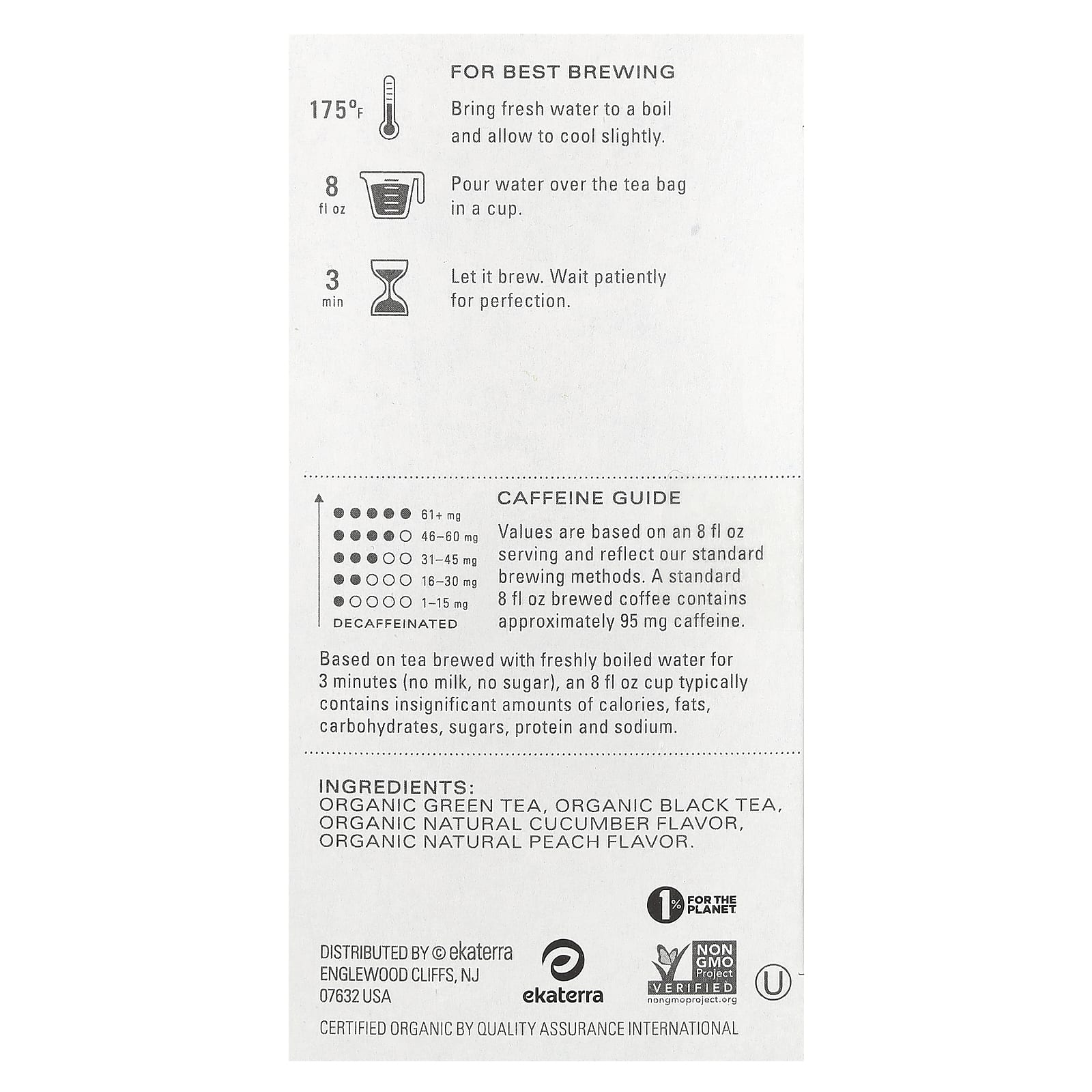 Tazo Teas, Органический зеленый чай, персиково-зеленый, 20 чайных пакетиков, 40 г (1,4 унции)