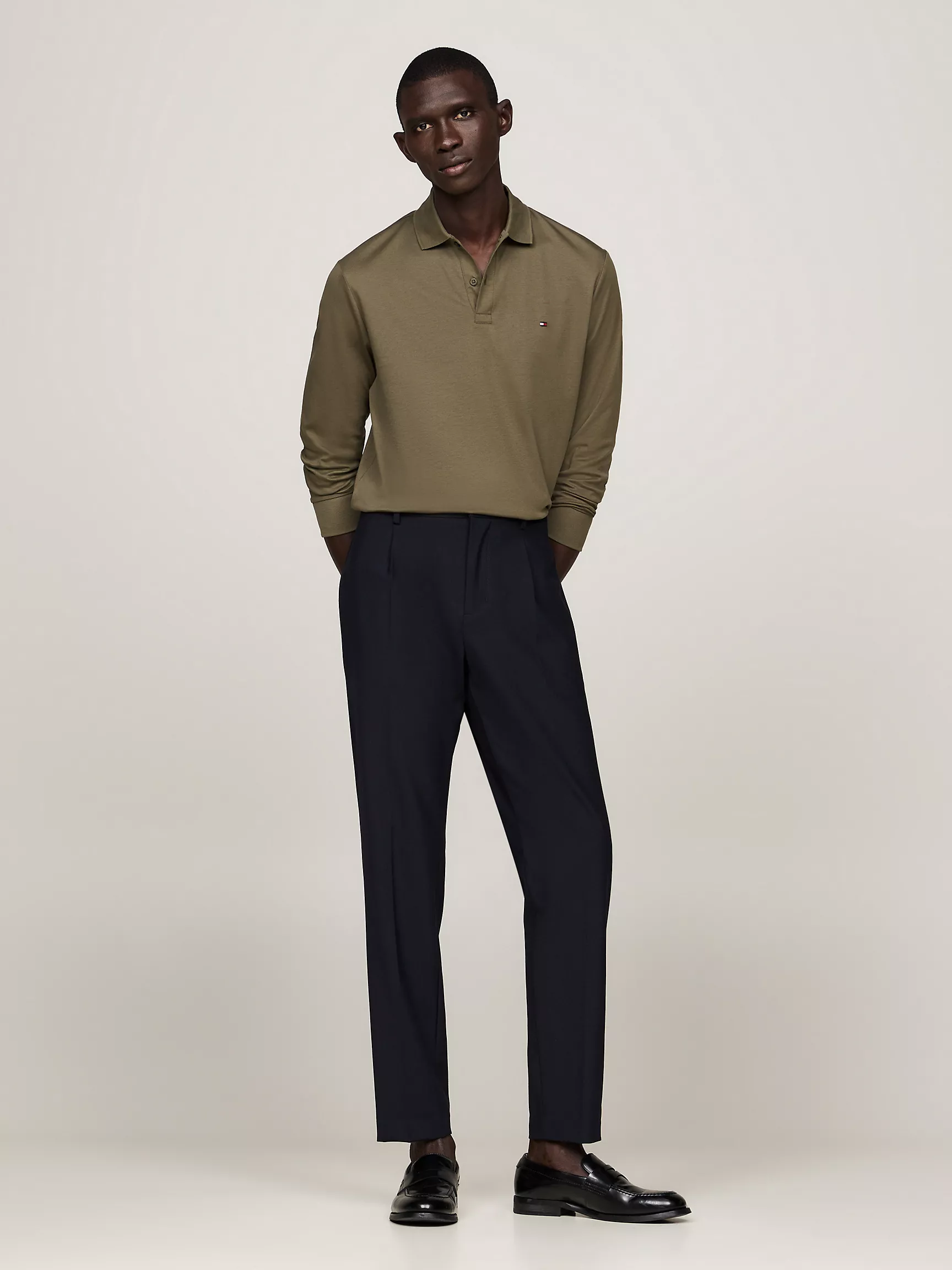 Мужское поло Tommy Hilfiger, Поло с длинными рукавами стандартного кроя