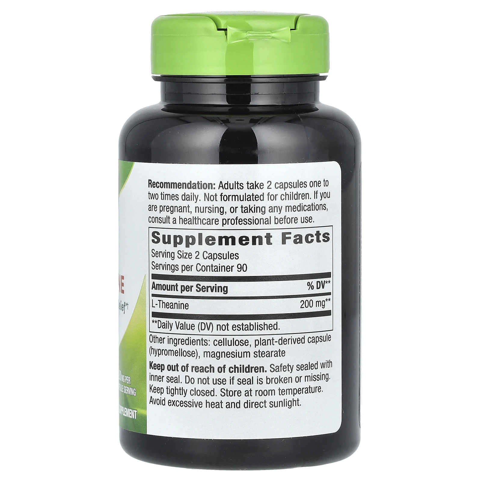 Nature's Way, L-теанин, 200 мг, 180 растительных капсул (100 мг в 1 капсуле)