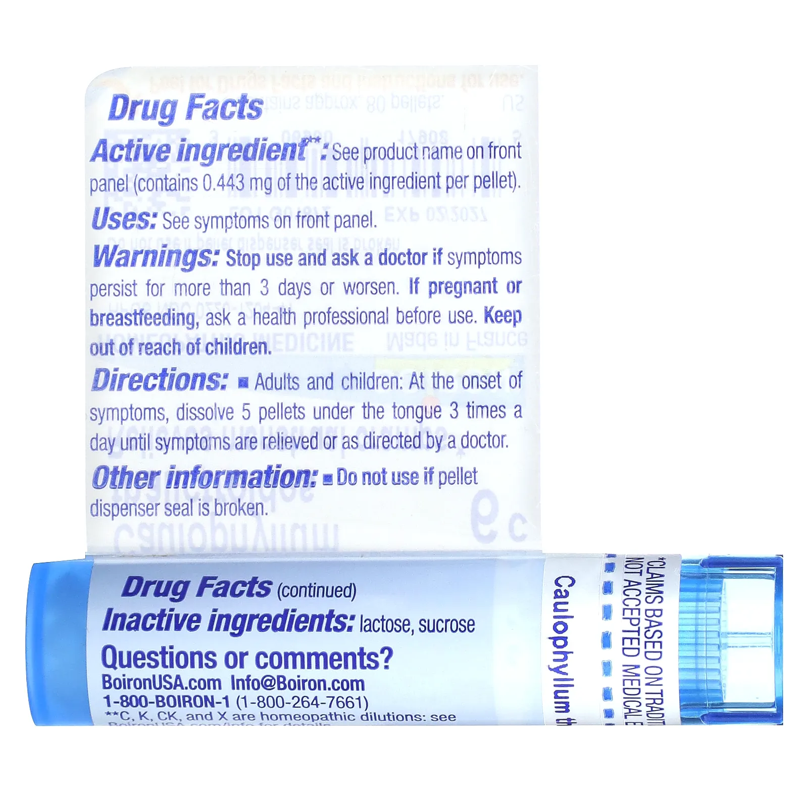 Boiron, Caulophyllum Thalictroides, 6C, прибл. 80 гранул