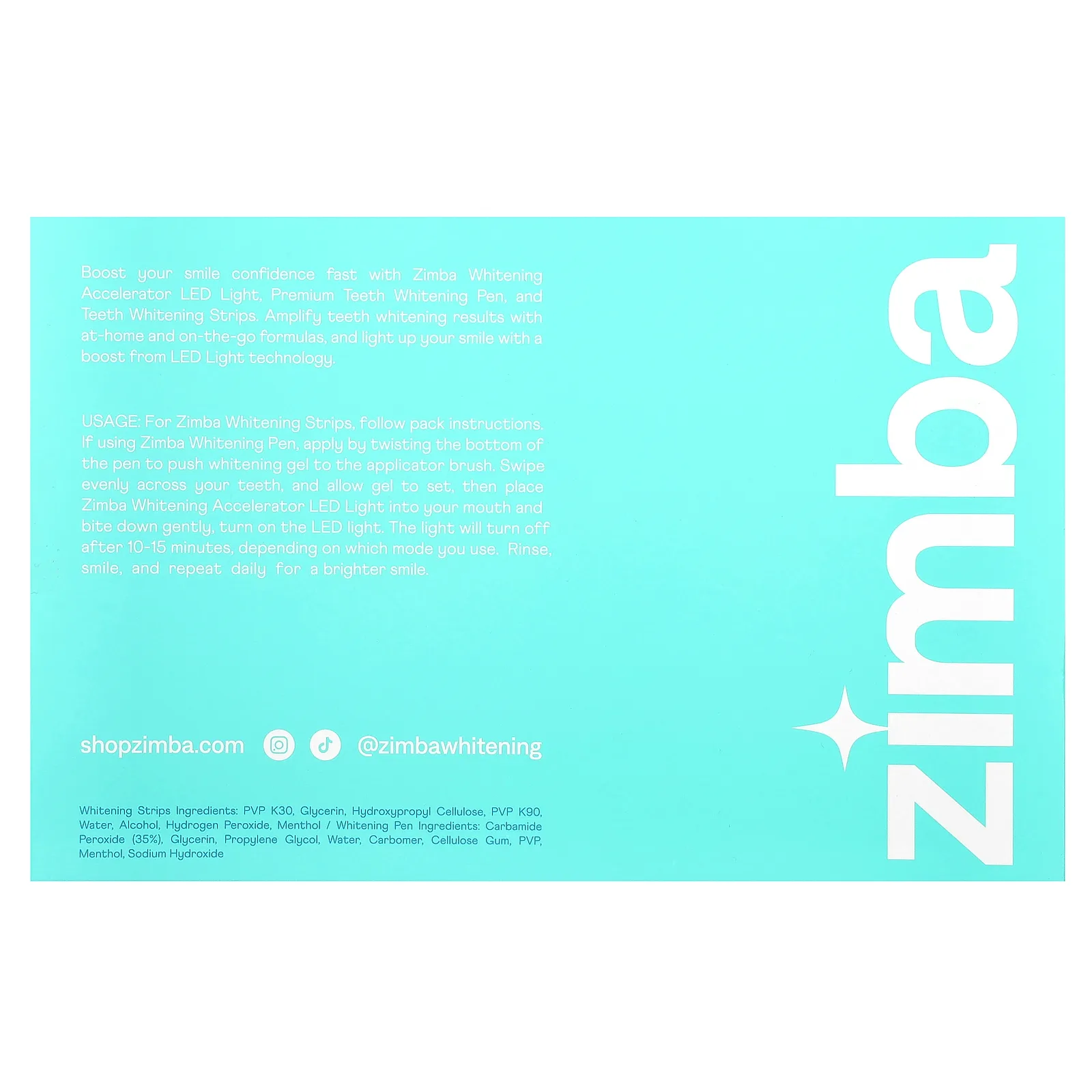 Zimba, Ultimate Teeth Whitening, набор для отбеливания зубов, 1 набор