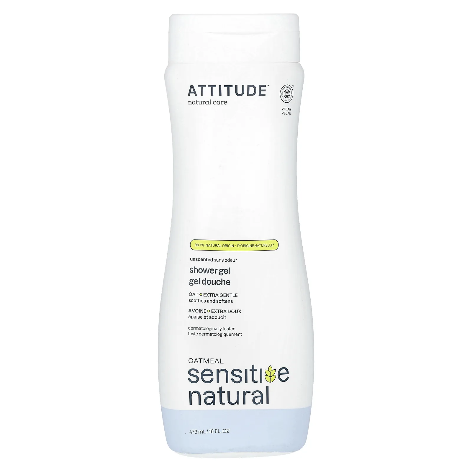 ATTITUDE, Oatmeal Sensitive Natural Care, гель для душа, экстра нежный, без запаха, 473 мл (16 жидк. Унций)
